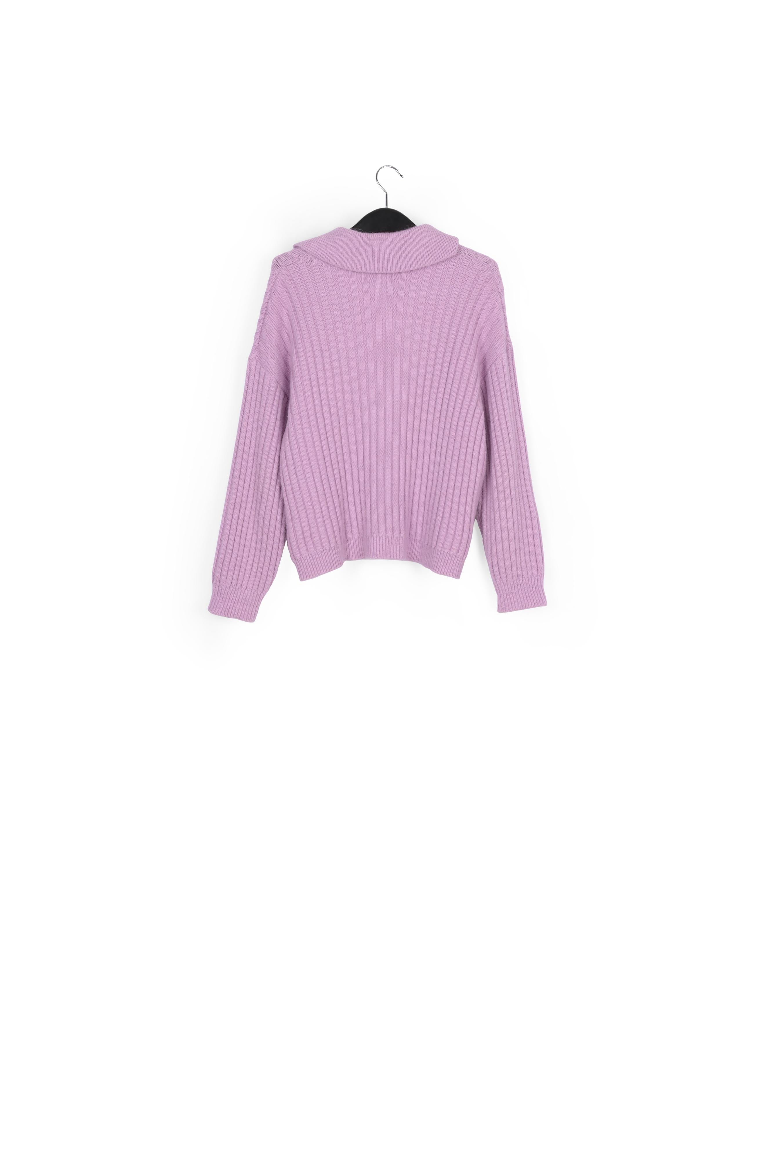 Lilac V-neck ribbed-knit sweater RE—SSENTIEL | Essentiel second hand