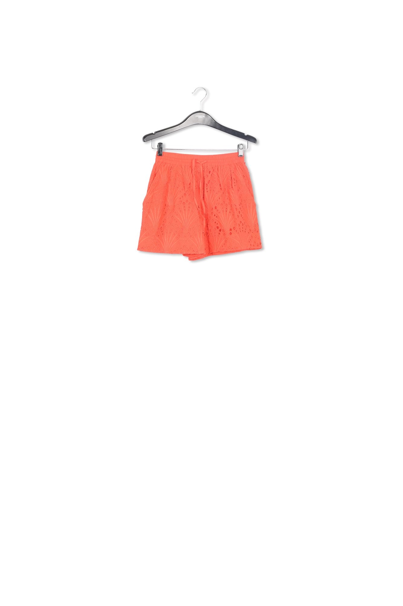 Red broderie anglaise cotton shorts RE—SSENTIEL | Essentiel second hand