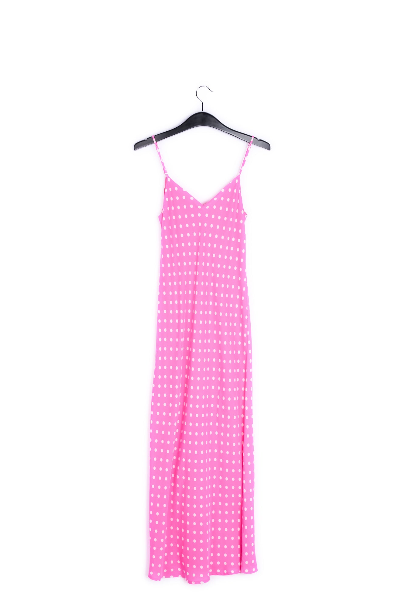 Neon pink polka dot slip dress RE—SSENTIEL | Essentiel second hand