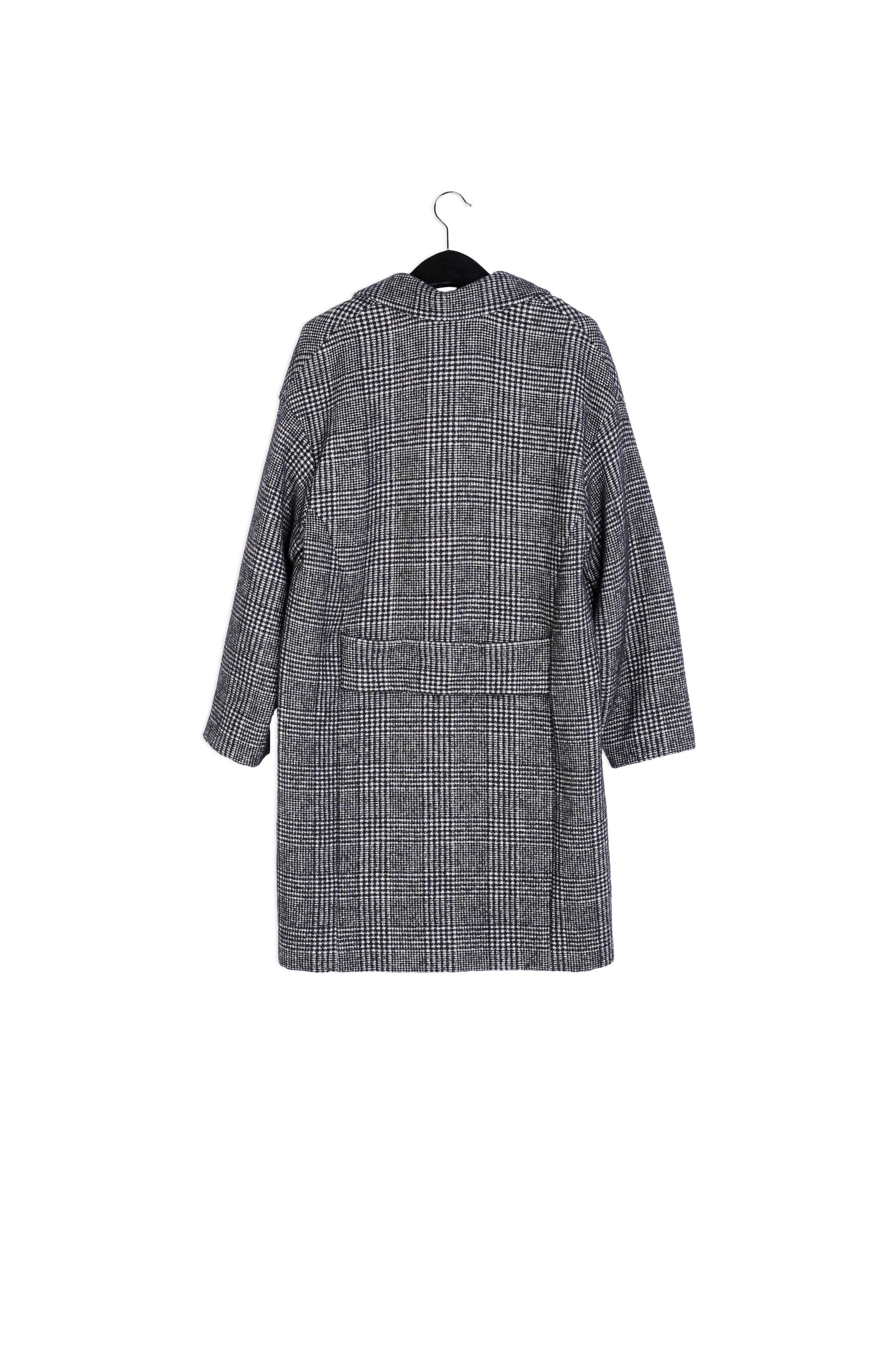Black and white wool blend coat RE—SSENTIEL | Essentiel second hand
