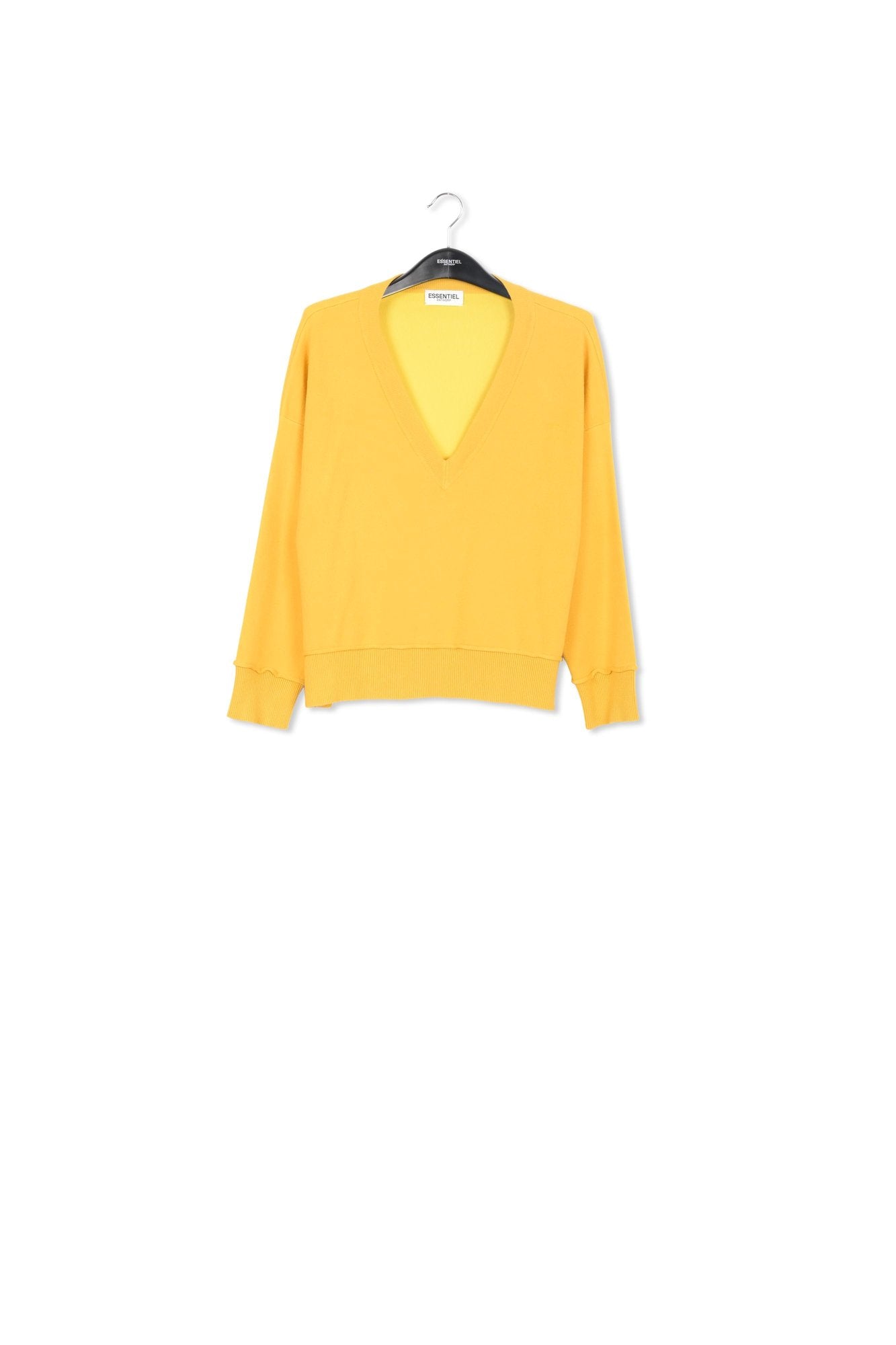 Pull carré jaune à encolure en v RE—SSENTIEL | Essentiel second hand