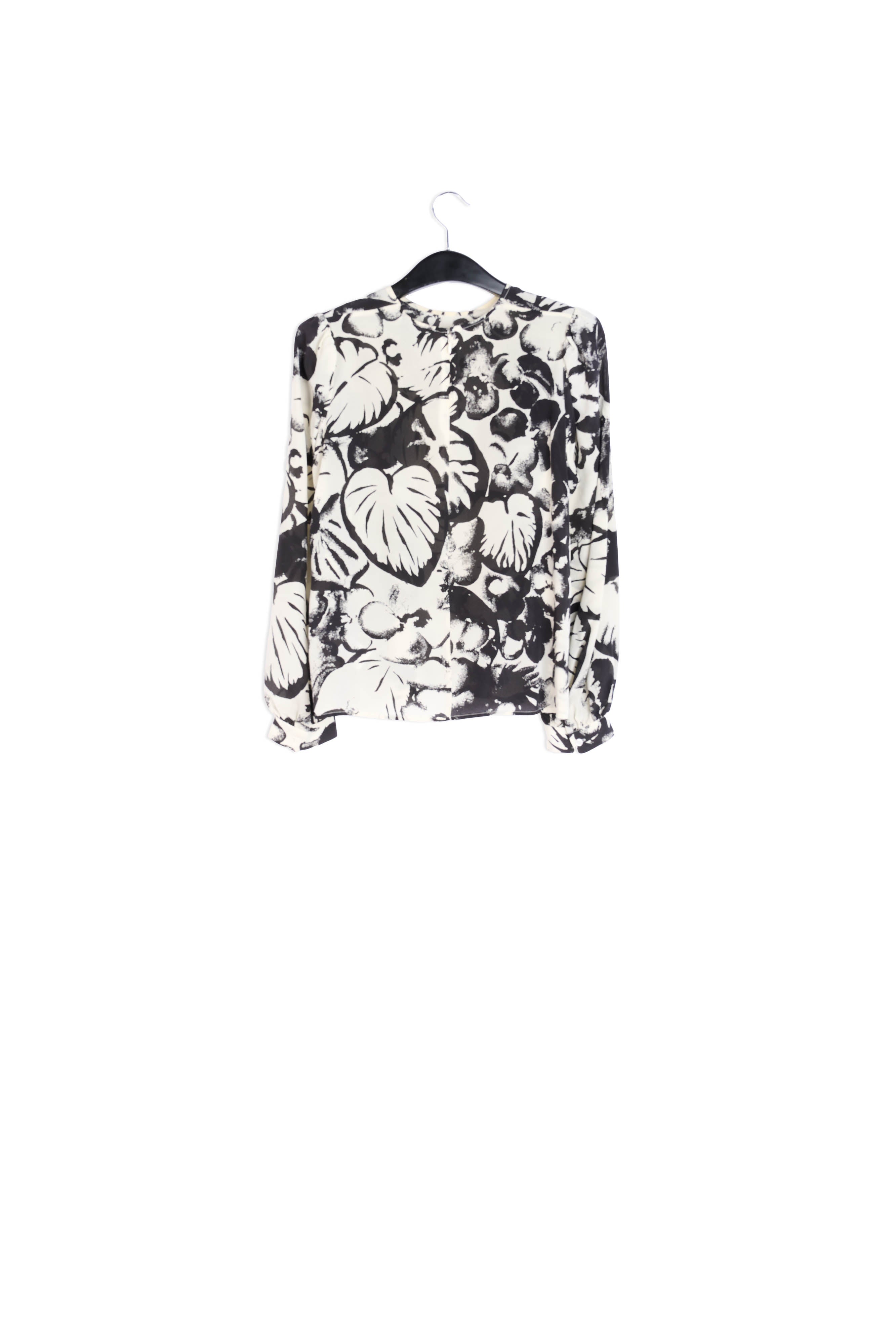 Off-white botanical-print silk blouse RE—SSENTIEL | Essentiel second hand