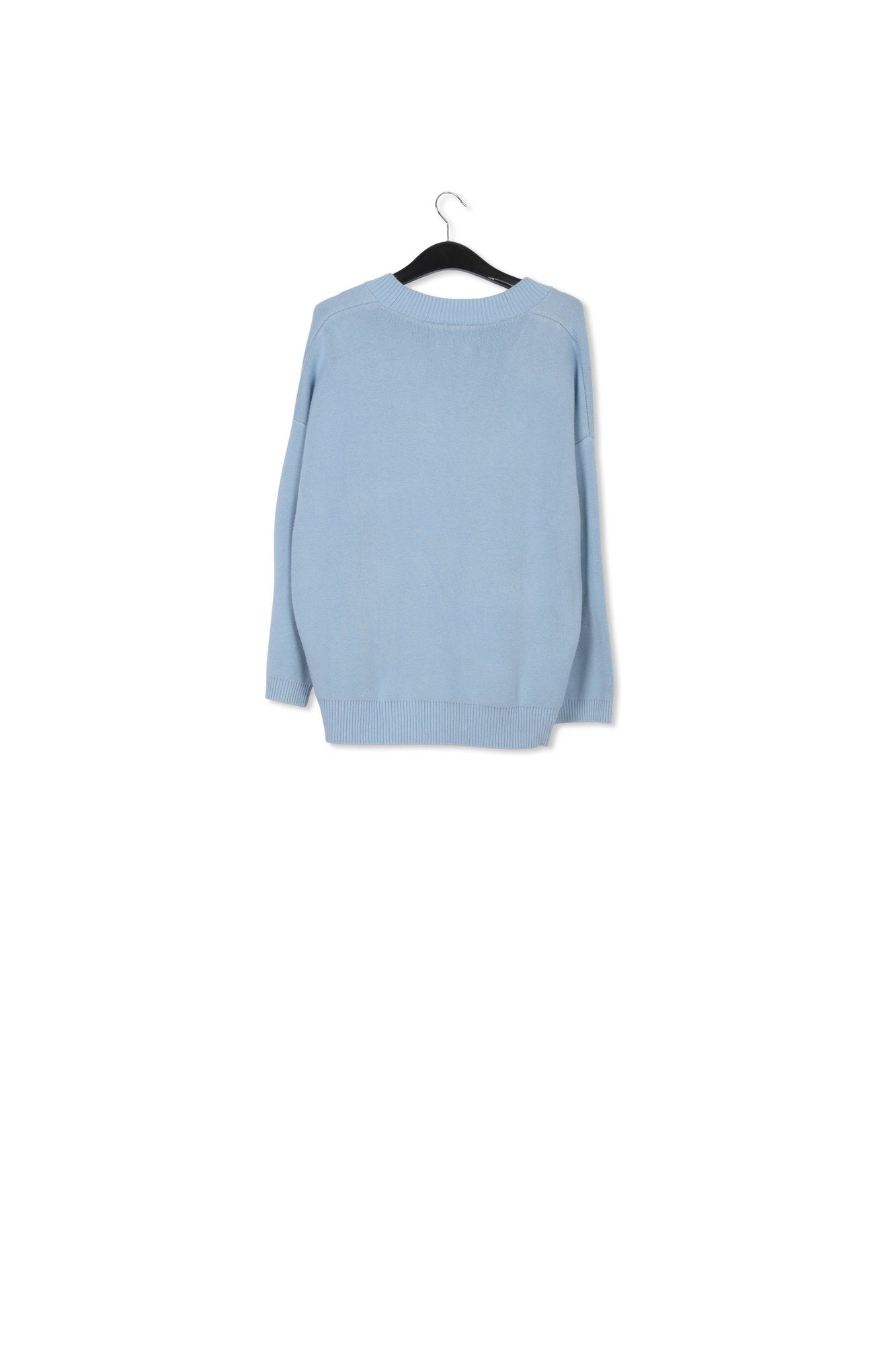 Cardigan bleu clair en v avec boutons à strass RE—SSENTIEL | Essentiel second hand