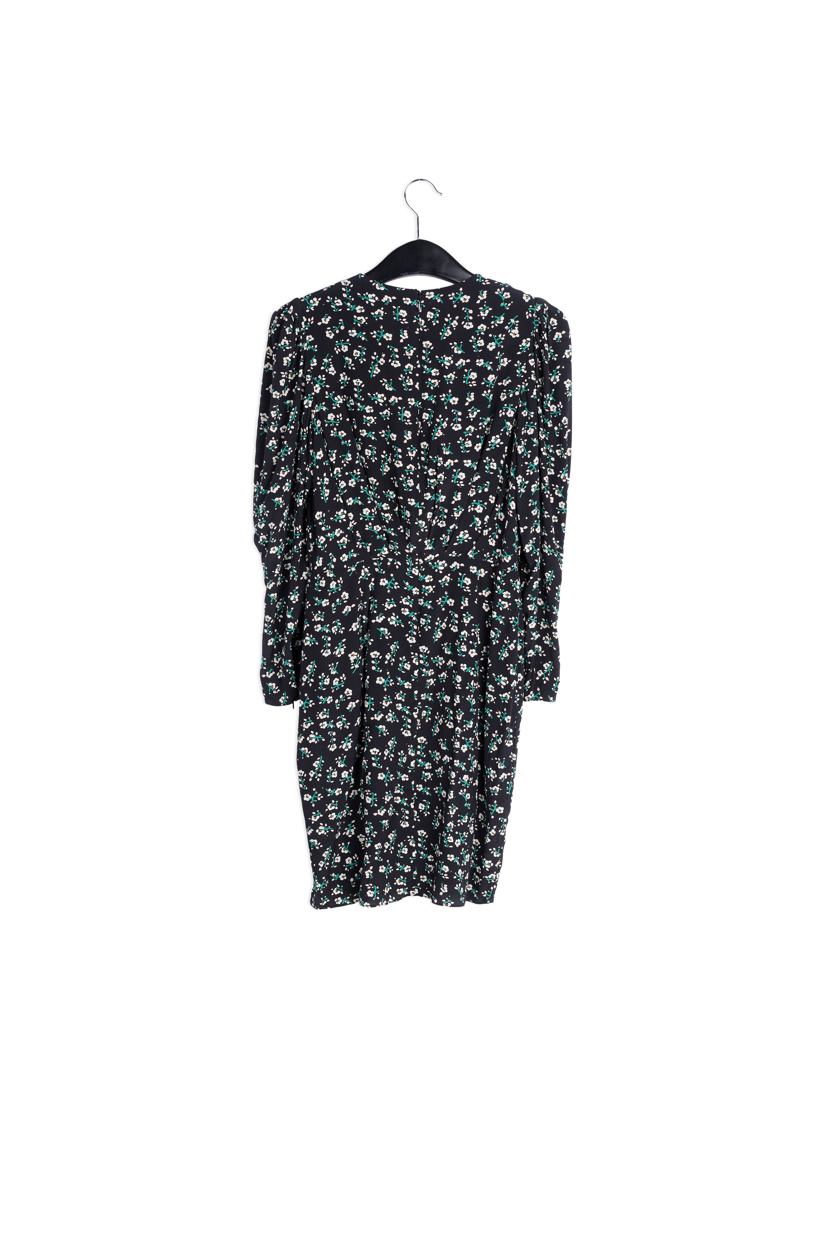 Black floral mini wrap dress RE—SSENTIEL | Essentiel second hand