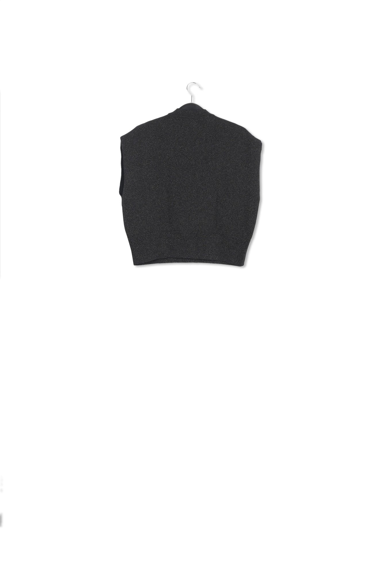 Black lurex knitted top with beaded embroideries RE—SSENTIEL | Essentiel second hand