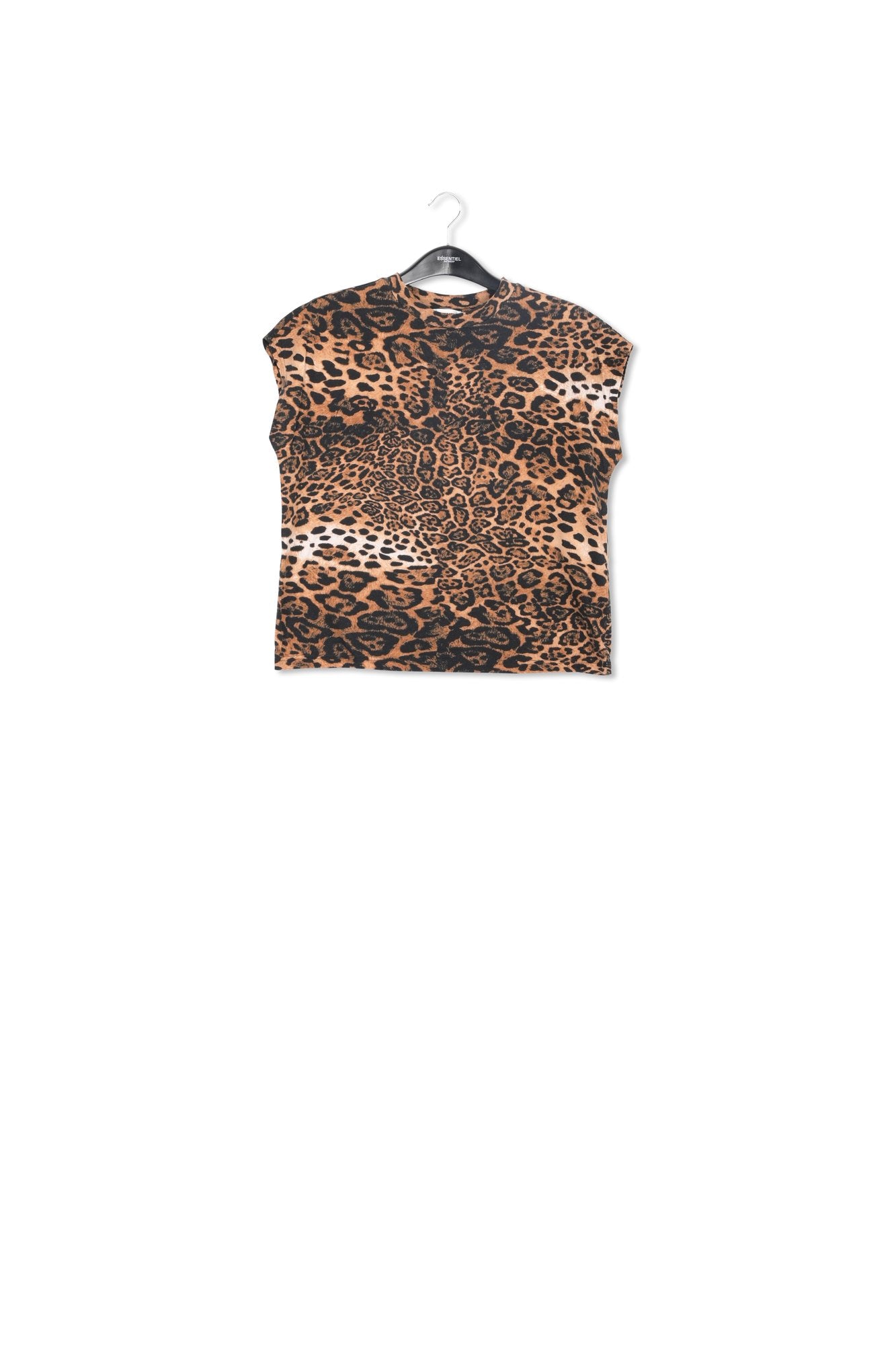 Leopard print organic cotton sleveless top RE—SSENTIEL | Essentiel second hand