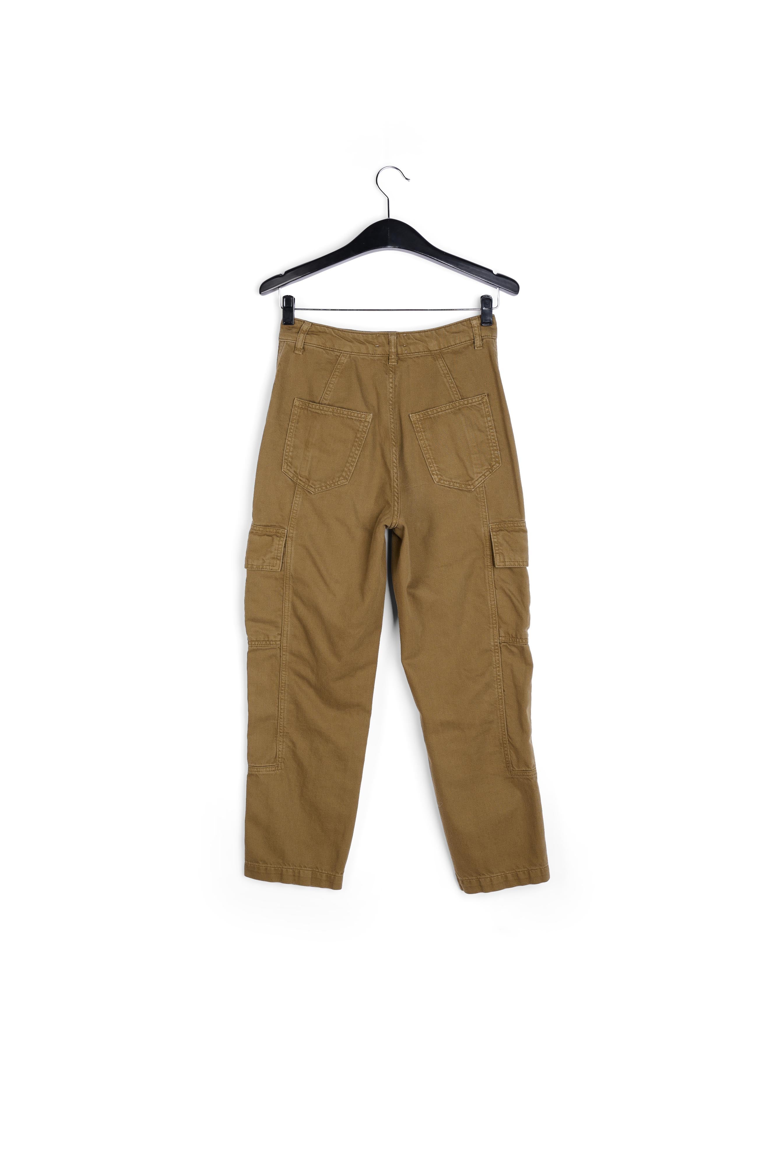 Jean treillis kaki aux jambes droites RE—SSENTIEL | Essentiel second hand