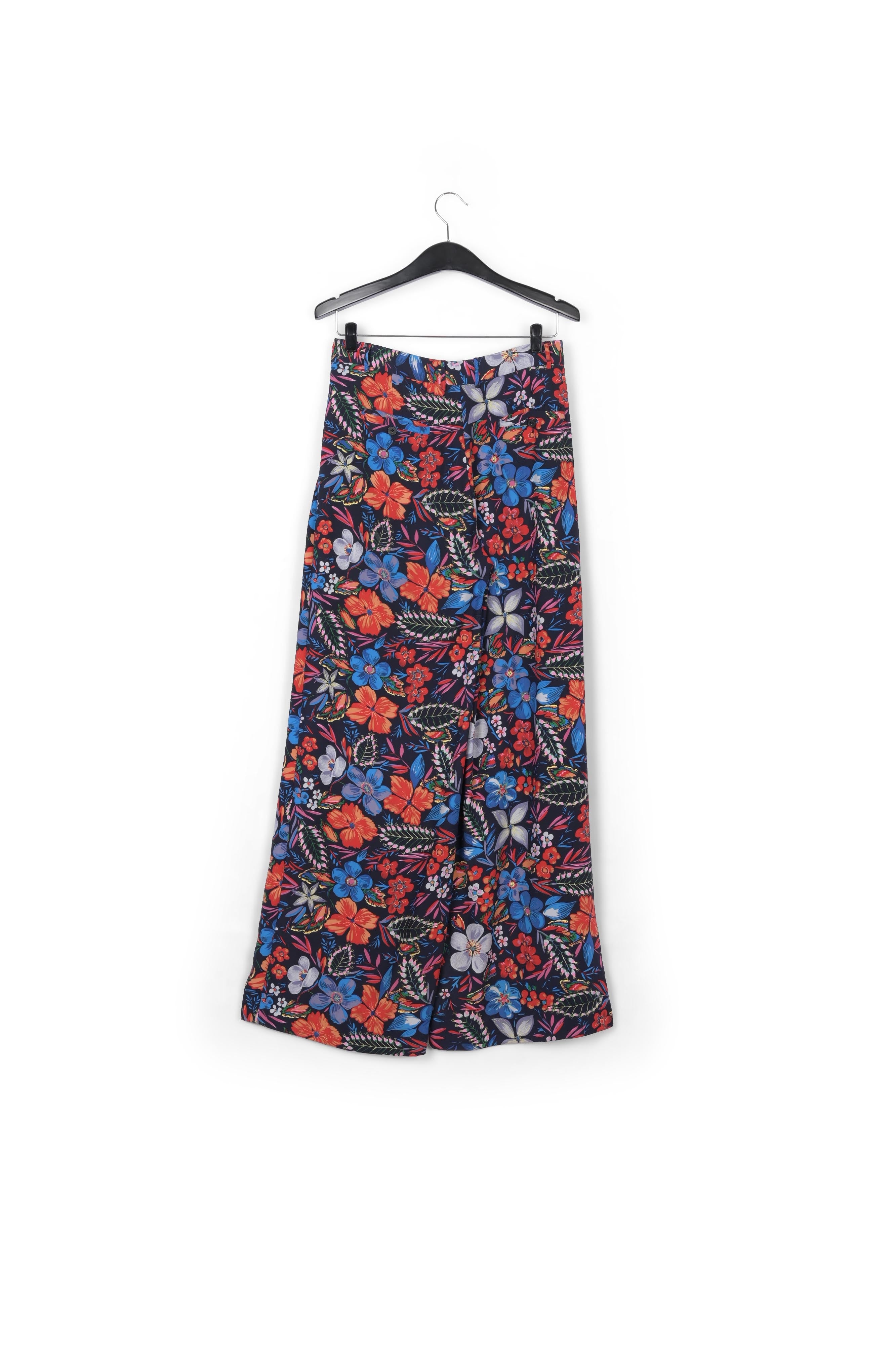 Dark blue floral wide-leg pants RE—SSENTIEL | Essentiel second hand