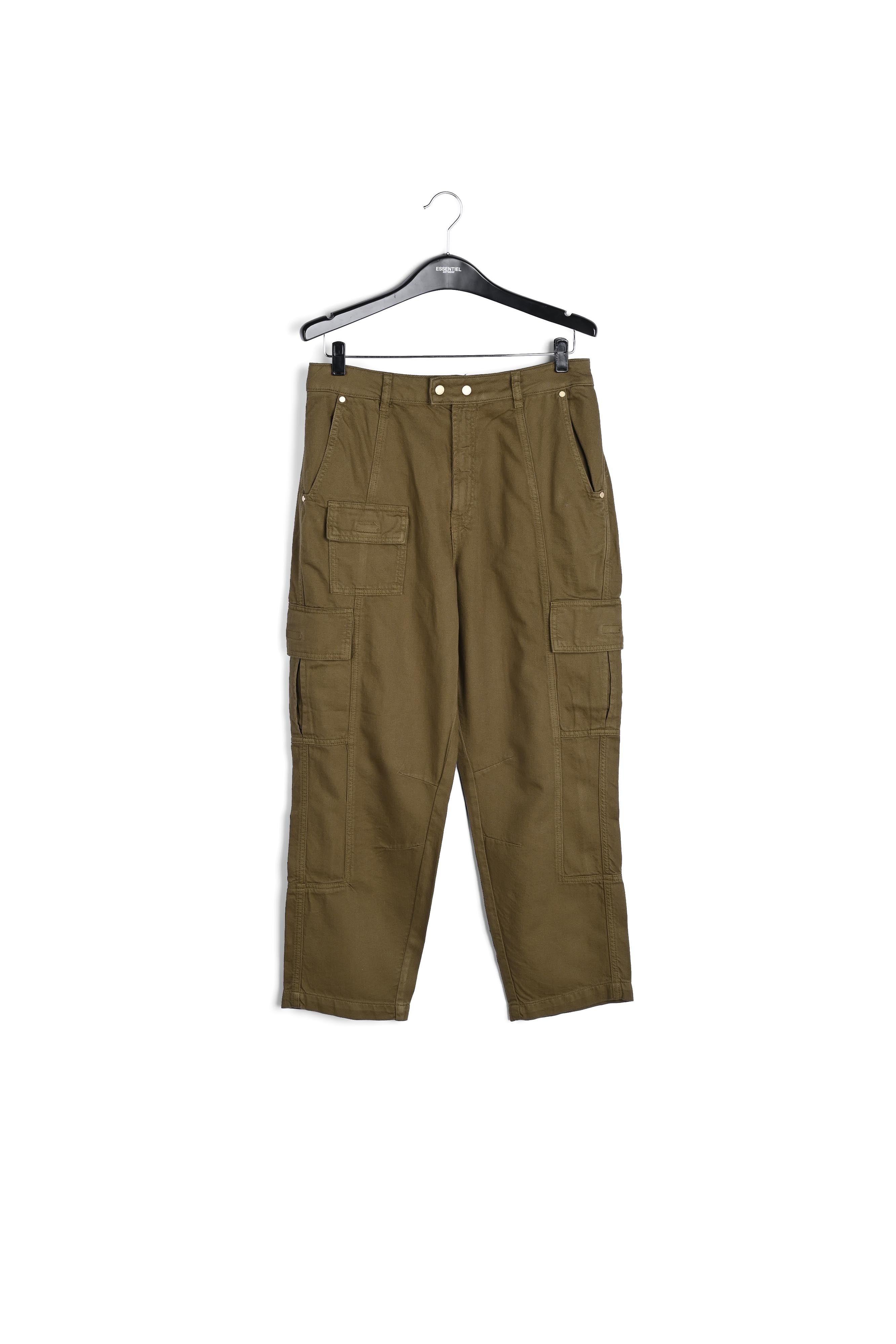 Jean treillis kaki aux jambes droites RE—SSENTIEL | Essentiel second hand