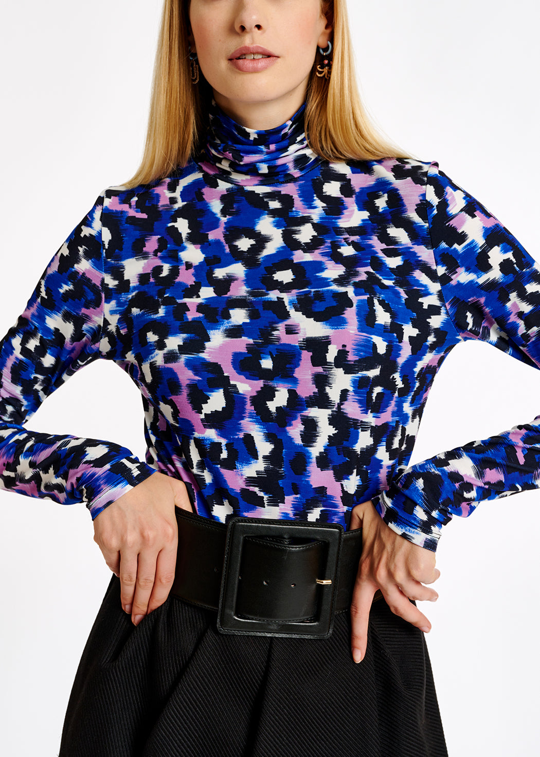 Leopard print turtleneck top RE—SSENTIEL | Essentiel second hand