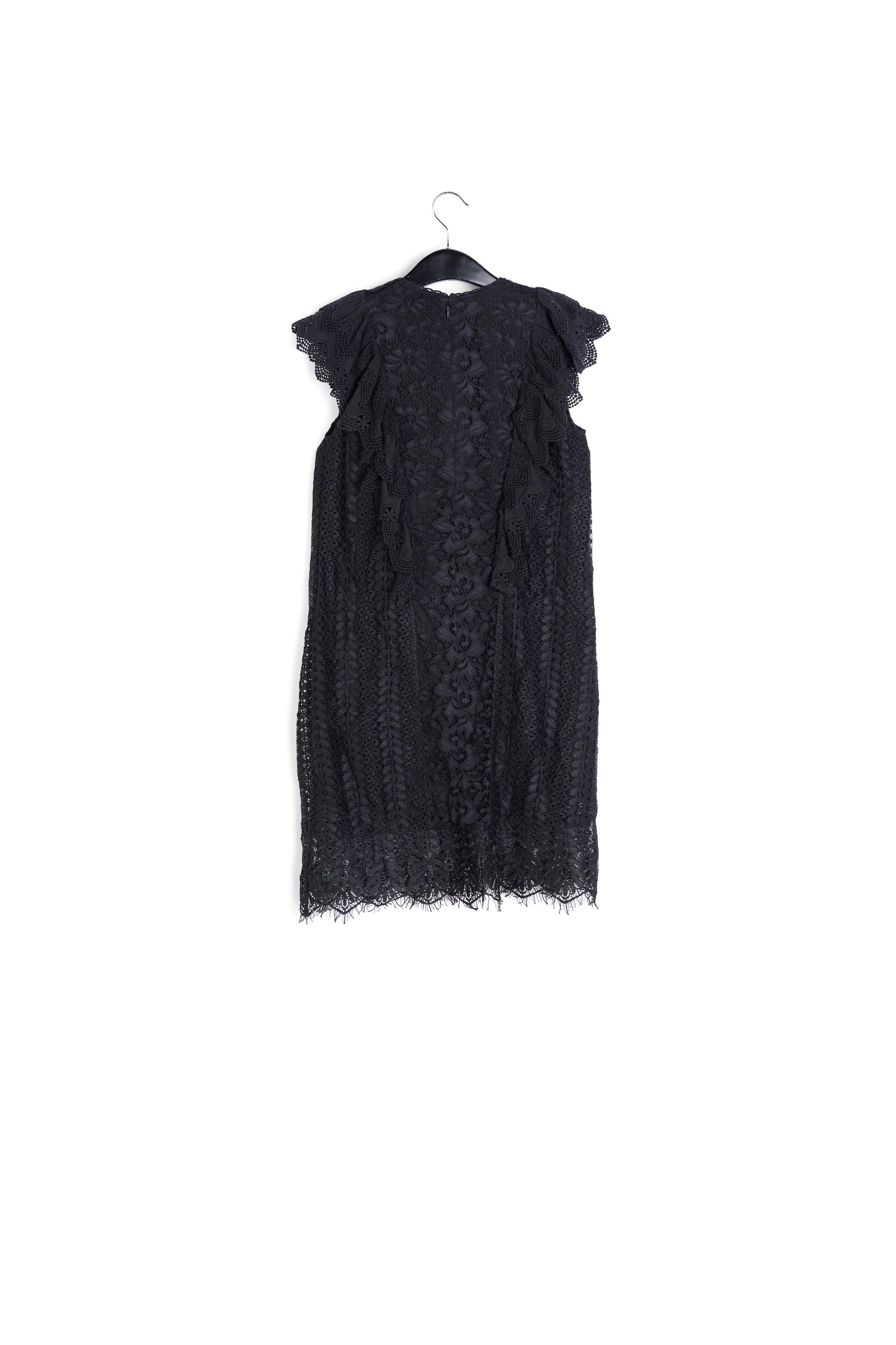 Black ruffled lace belted dress with sequins RE—SSENTIEL | Essentiel second hand