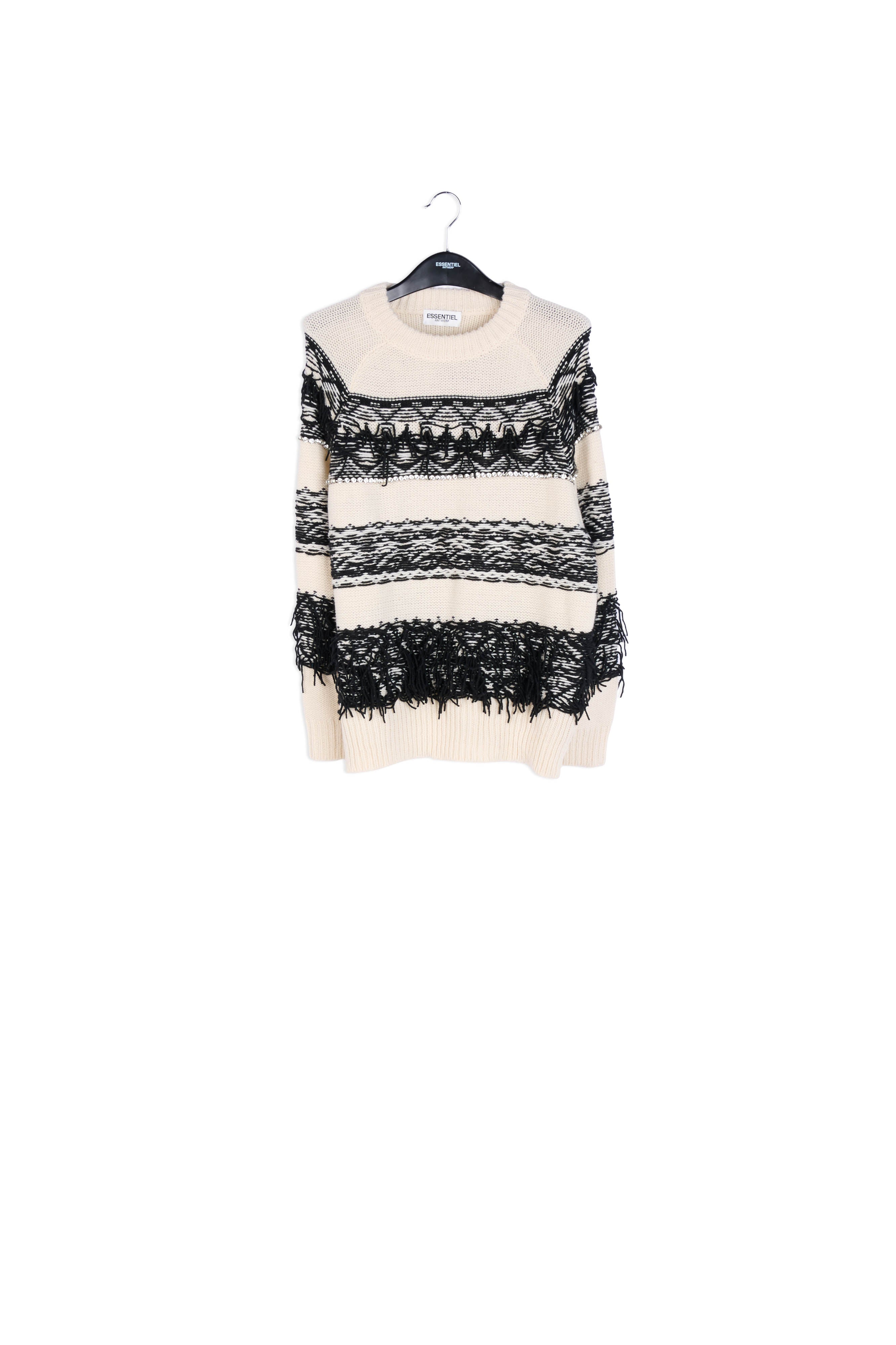 Grey, black and white inside-out sweater RE—SSENTIEL | Essentiel second hand