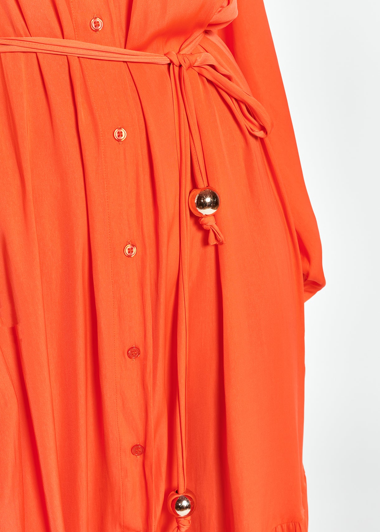 Bright orange long-sleeved maxi dress RE—SSENTIEL | Essentiel second hand