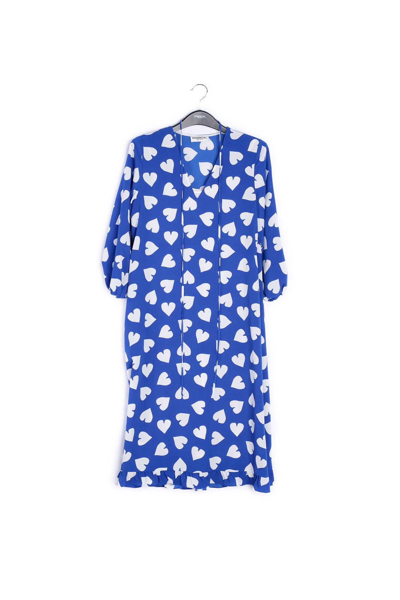 Blue and white heart print a-line dress RE—SSENTIEL | Essentiel second hand