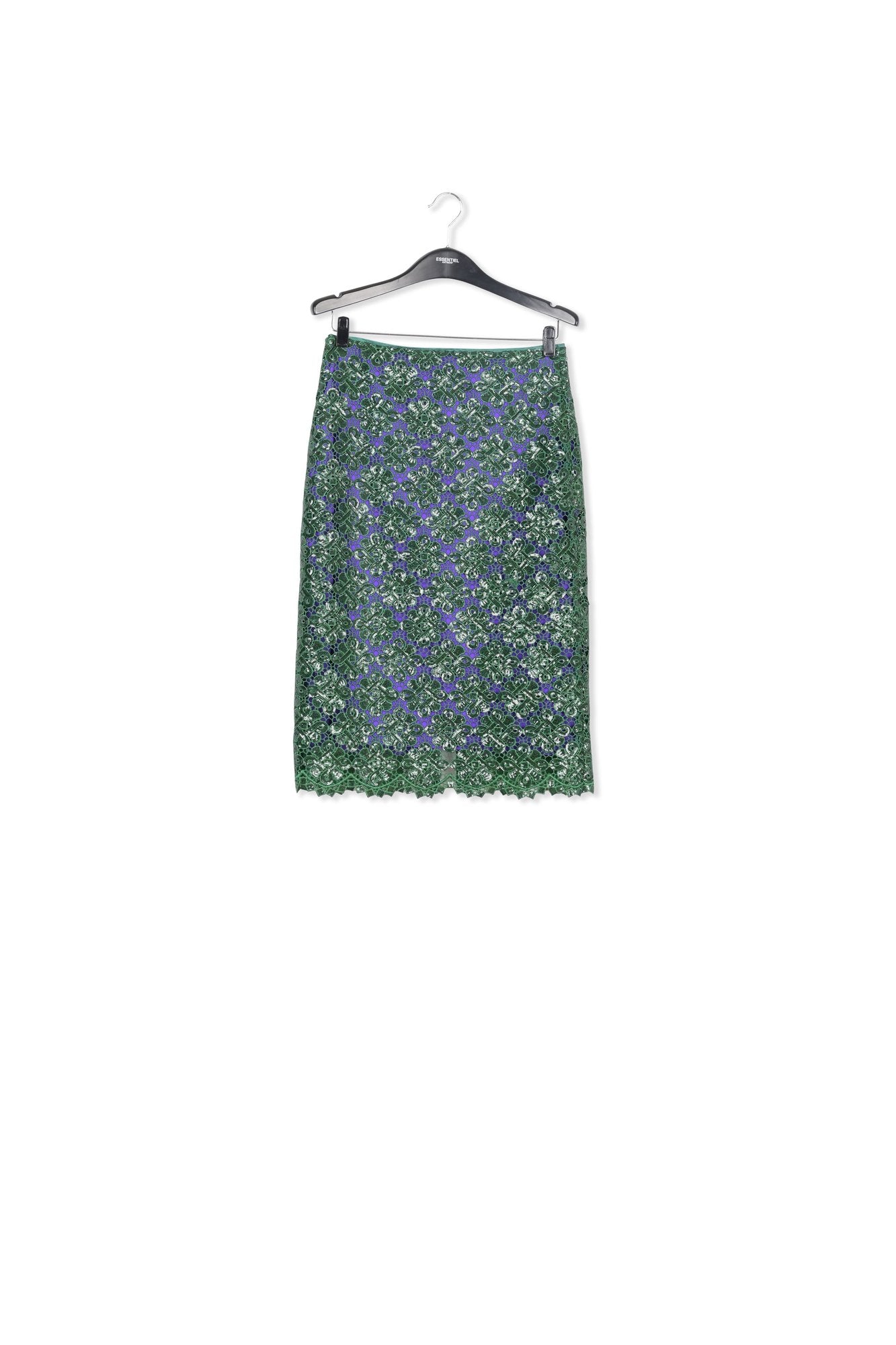 Dark green embellished lace pencil skirt RE—SSENTIEL | Essentiel second hand