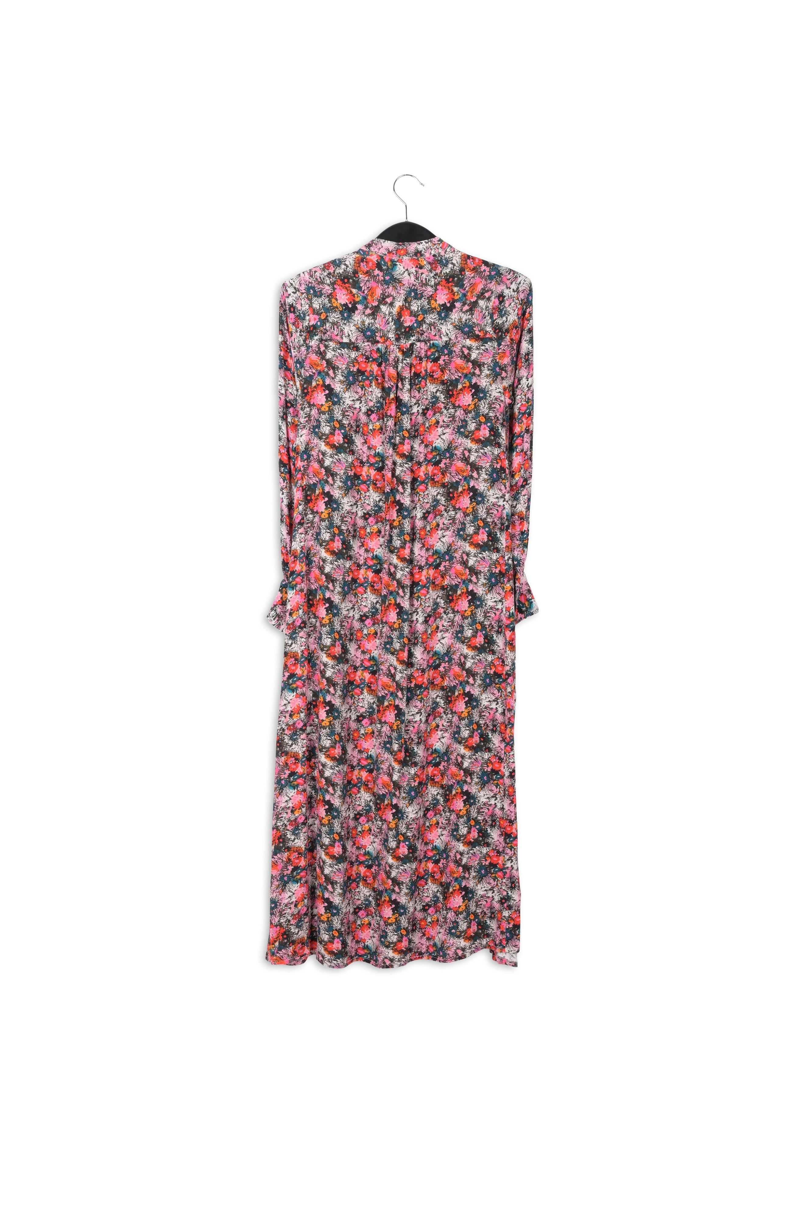 Robe chemise rose fleurie à ligne a RE—SSENTIEL | Essentiel second hand