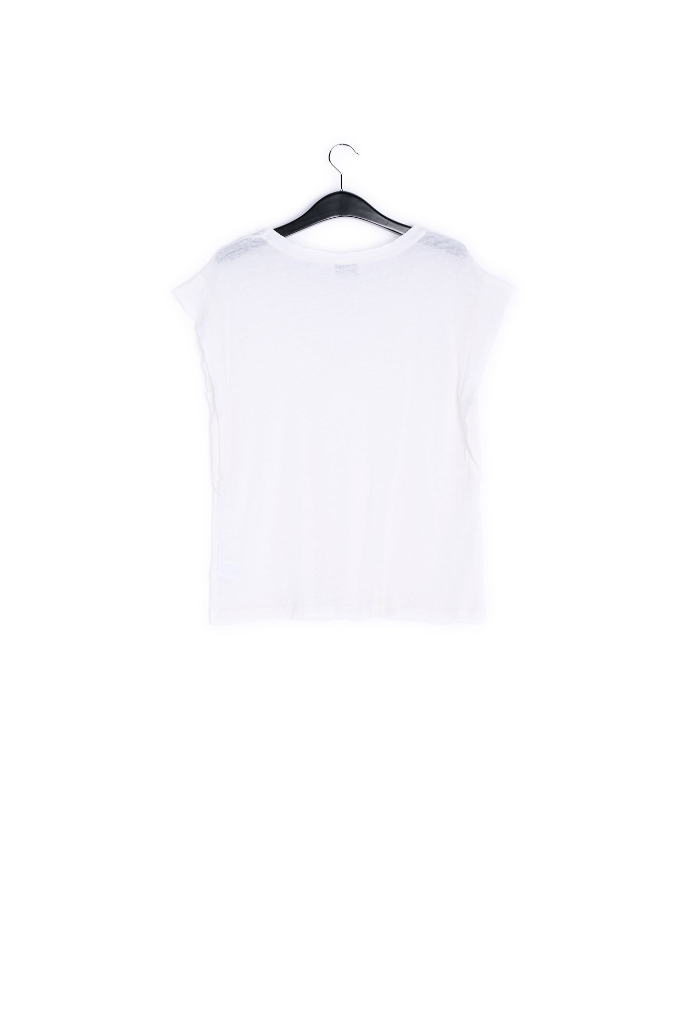 Off-white linen V-neck T-Shirt RE—SSENTIEL | Essentiel second hand