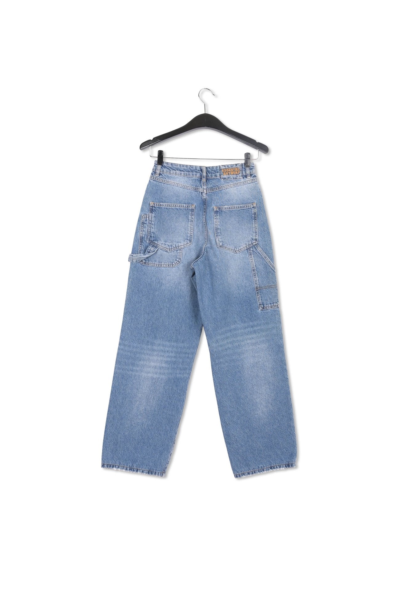 Blauwe timmermansjeans met rechte pijpen RE—SSENTIEL | Essentiel second hand