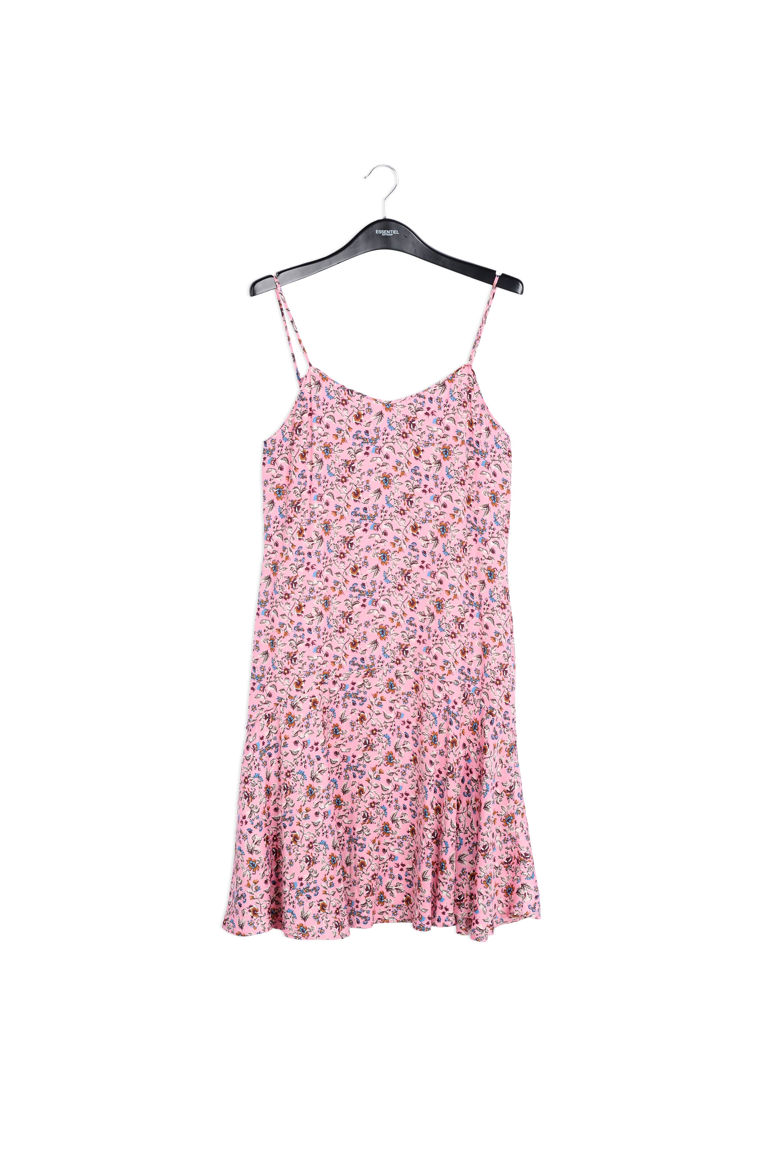 Pink midi dress with flower print RE—SSENTIEL | Essentiel second hand