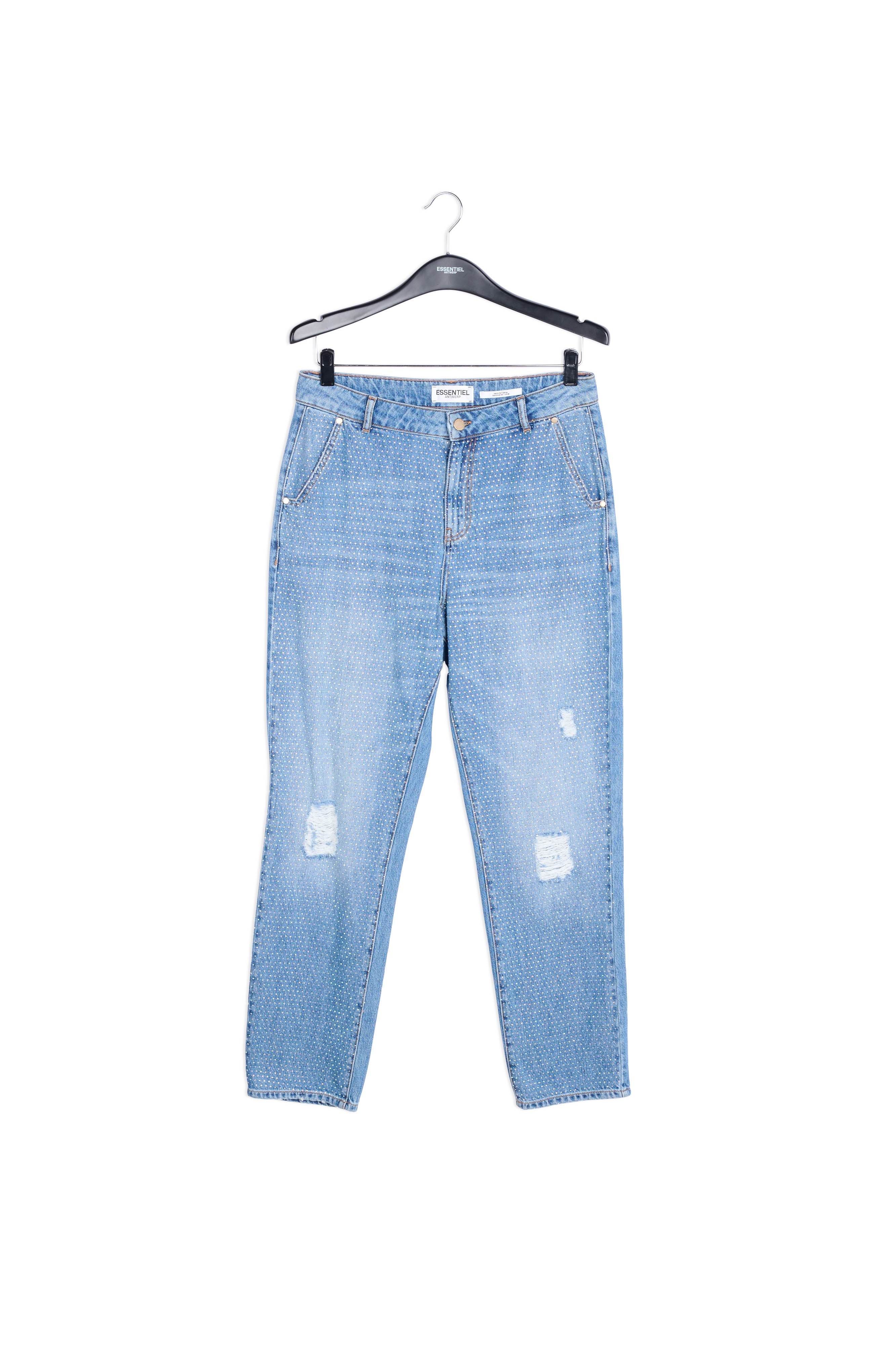 Afgewassen jeans met stras RE—SSENTIEL | Essentiel second hand