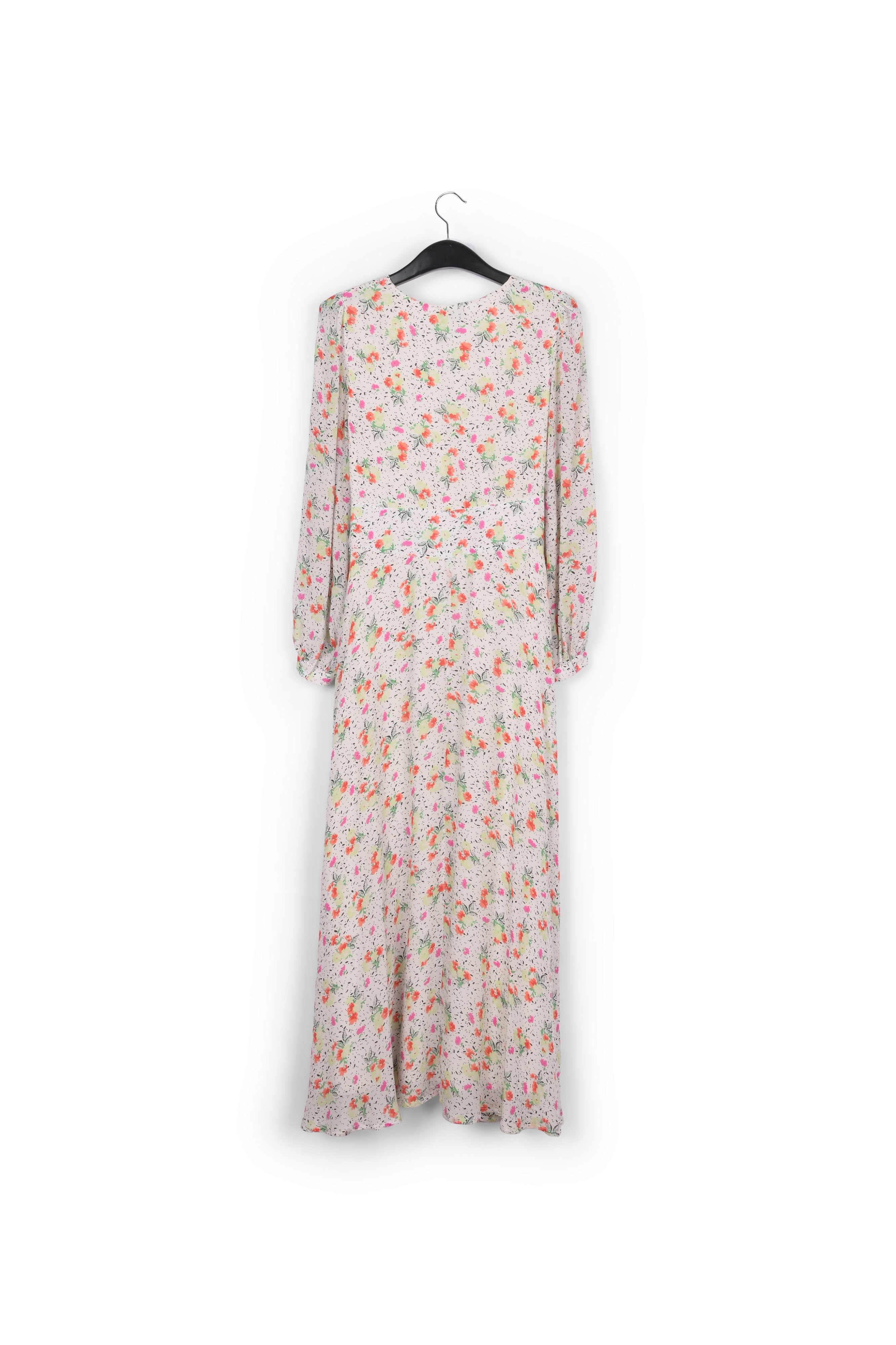 Robe maxi portefeuille blanc cassé à fleurs RE—SSENTIEL | Essentiel second hand