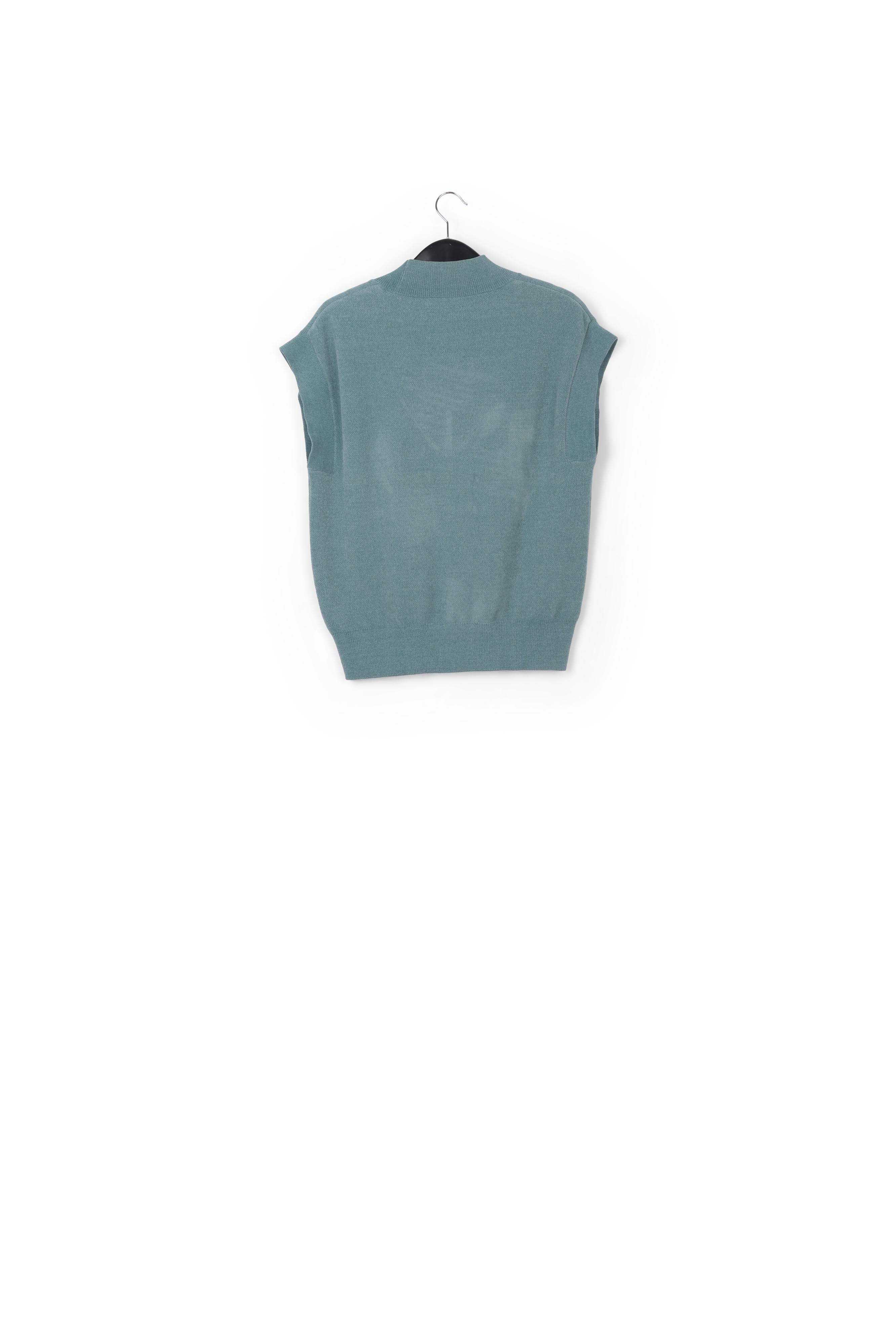 Lime green V-neck short-sleeved sweater RE—SSENTIEL | Essentiel second hand