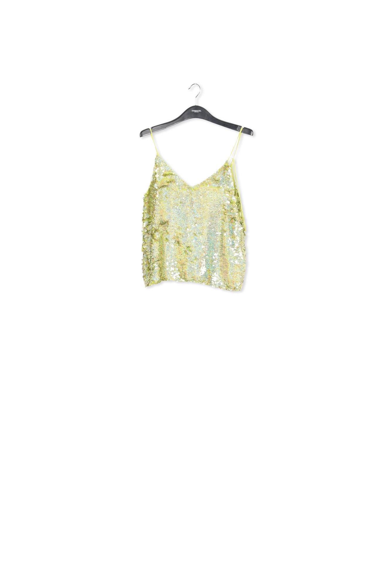 Olive green sequined camisole RE—SSENTIEL | Essentiel second hand