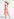 Pink and yellow plissé midi-length dress Faume - seconde main