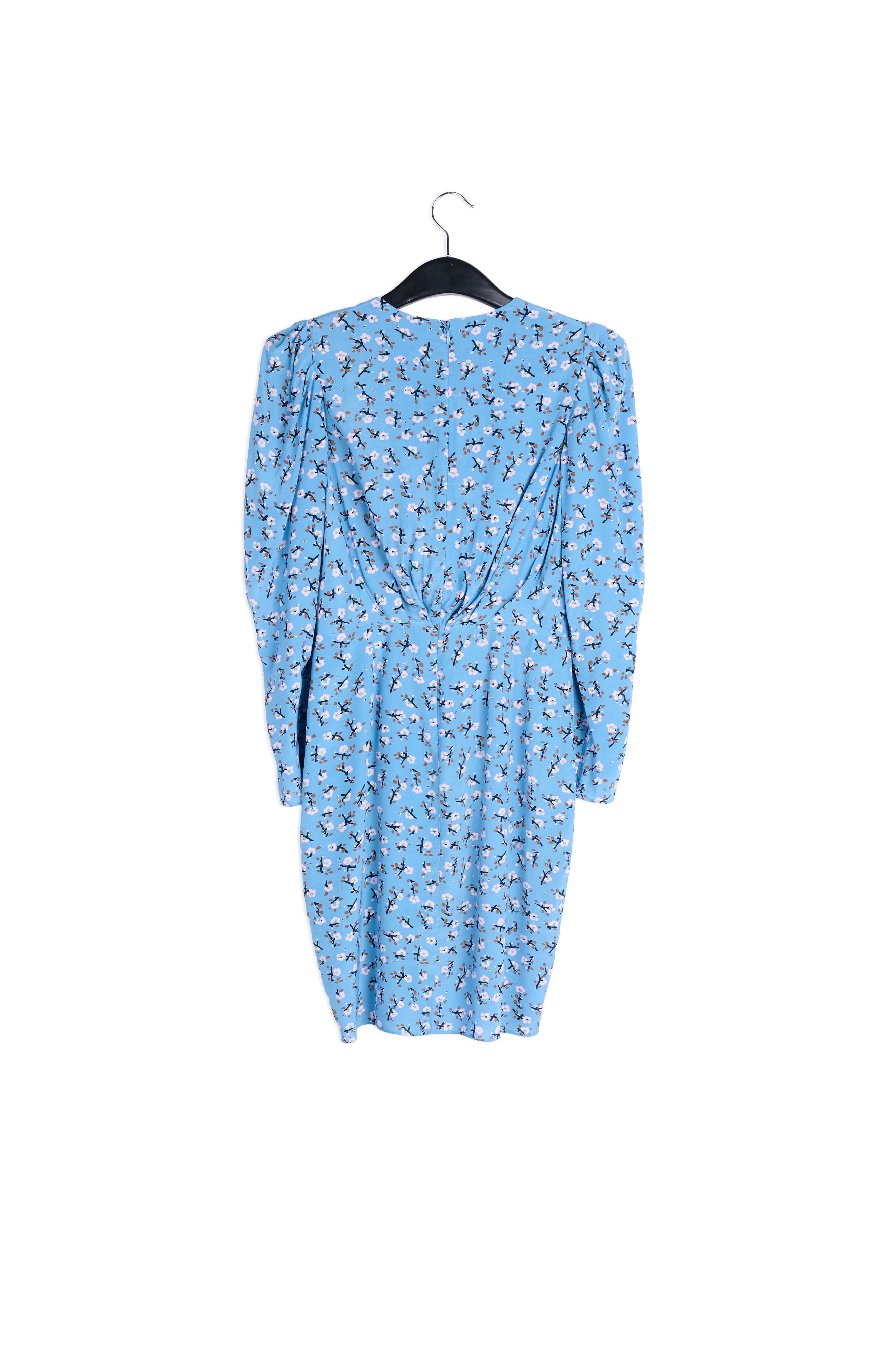Blue floral-print mini wrap dress RE—SSENTIEL | Essentiel second hand