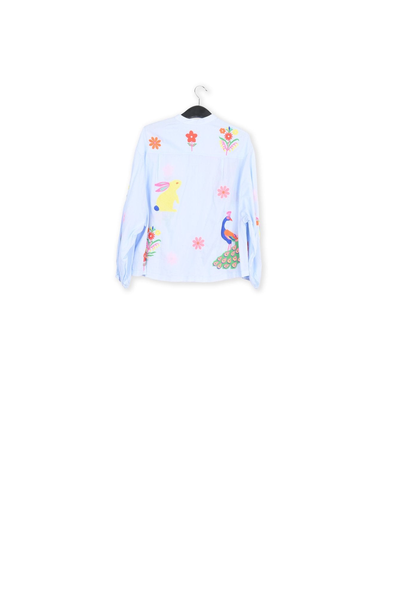 Light blue cotton shirt with embroideries RE—SSENTIEL | Essentiel second hand