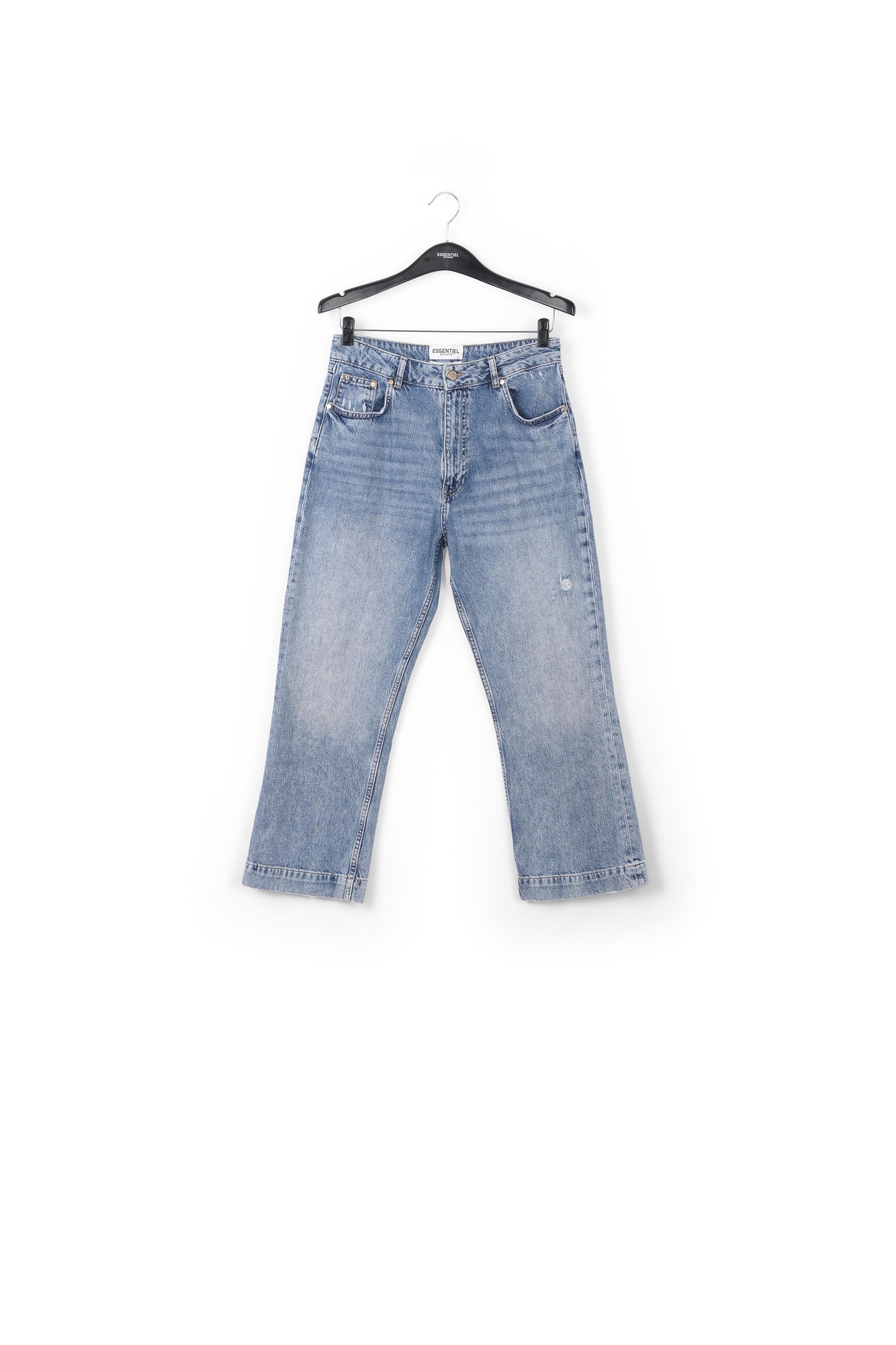 Blue cropped high-rise flared jeans RE—SSENTIEL | Essentiel second hand