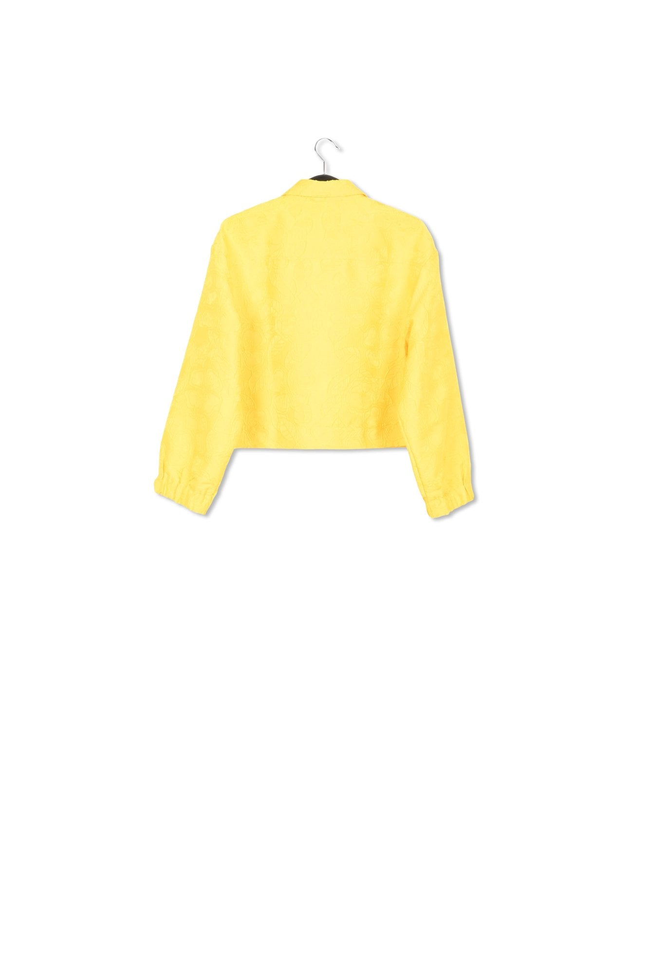 Courte veste en jacquard fleuri jaune RE—SSENTIEL | Essentiel second hand