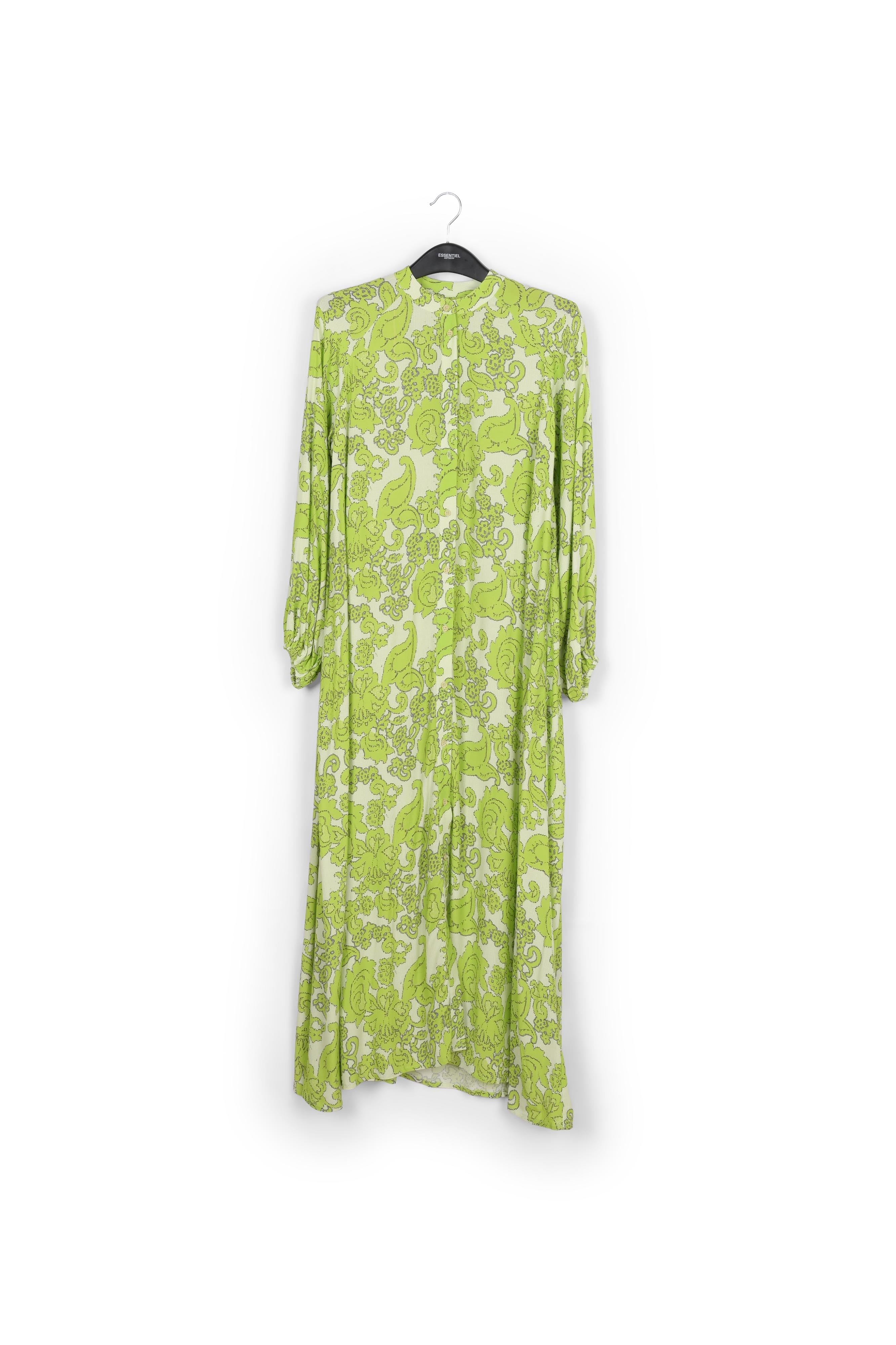 Green maxi-length dress with floral print RE—SSENTIEL | Essentiel second hand