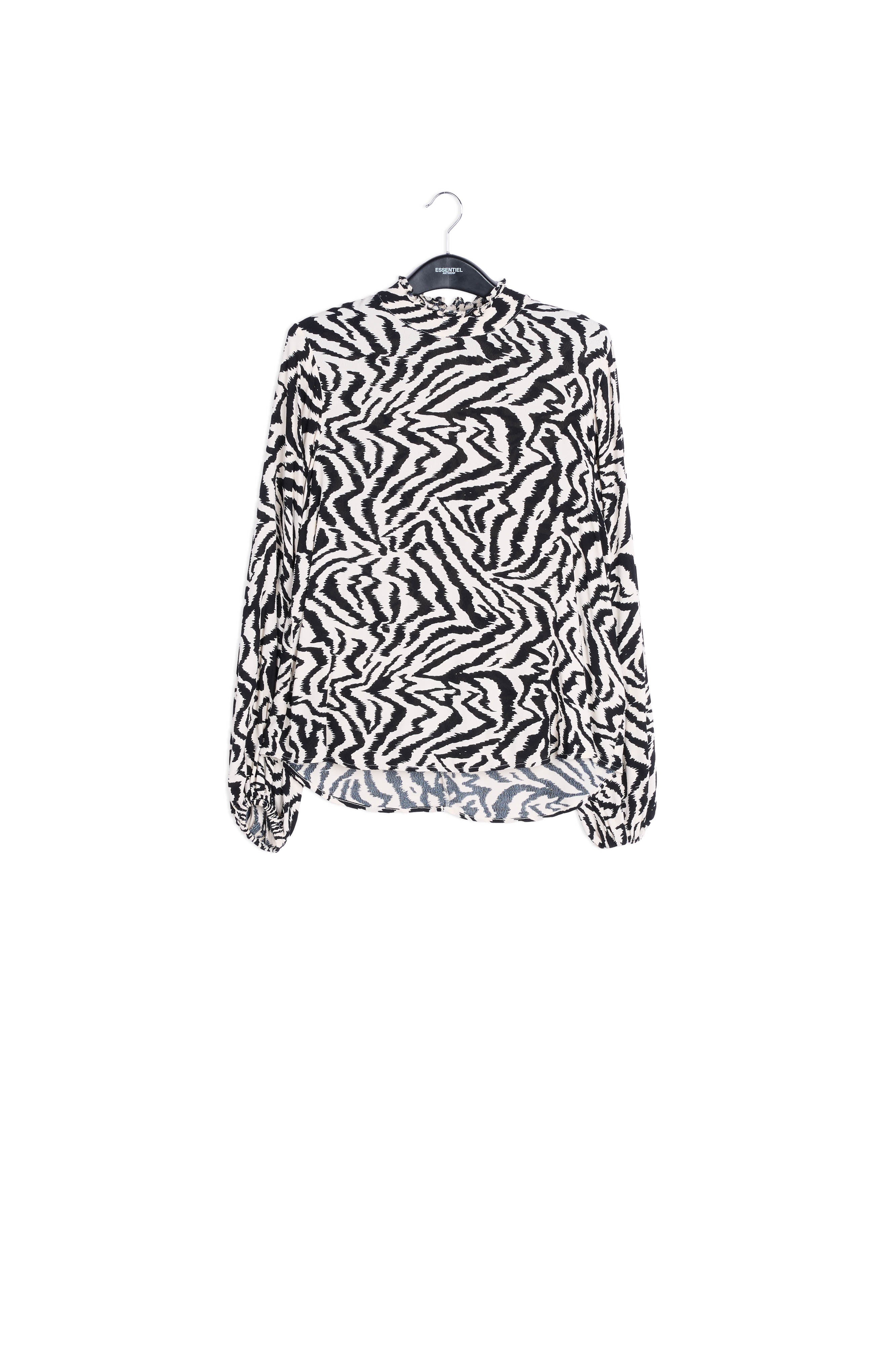 Black and white zebra-print top RE—SSENTIEL | Essentiel second hand