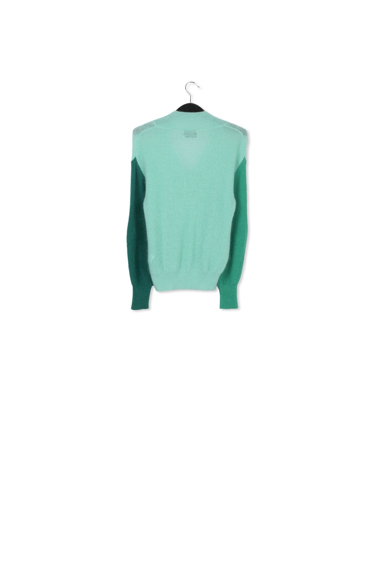 Turquoise v-neck mohair-blend sweater RE—SSENTIEL | Essentiel second hand
