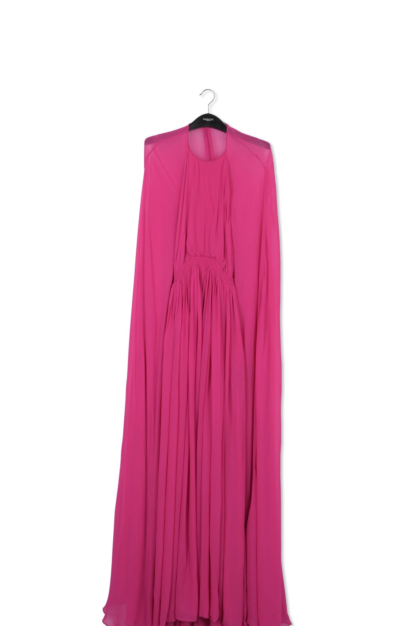 Fuchsia maxi-dress with cape-like sleeves RE—SSENTIEL | Essentiel second hand