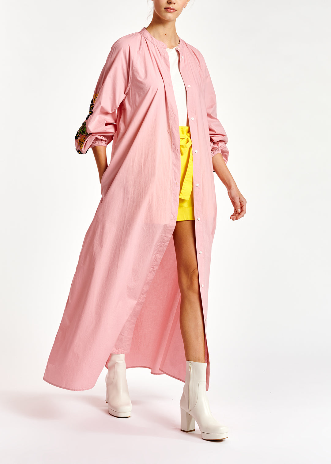 Light pink sequin-embroidered maxi dress RE—SSENTIEL | Essentiel second hand