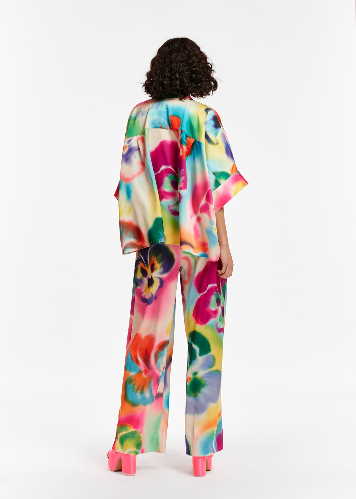 Multicolor floral print wide-leg pants RE—SSENTIEL | Essentiel second hand