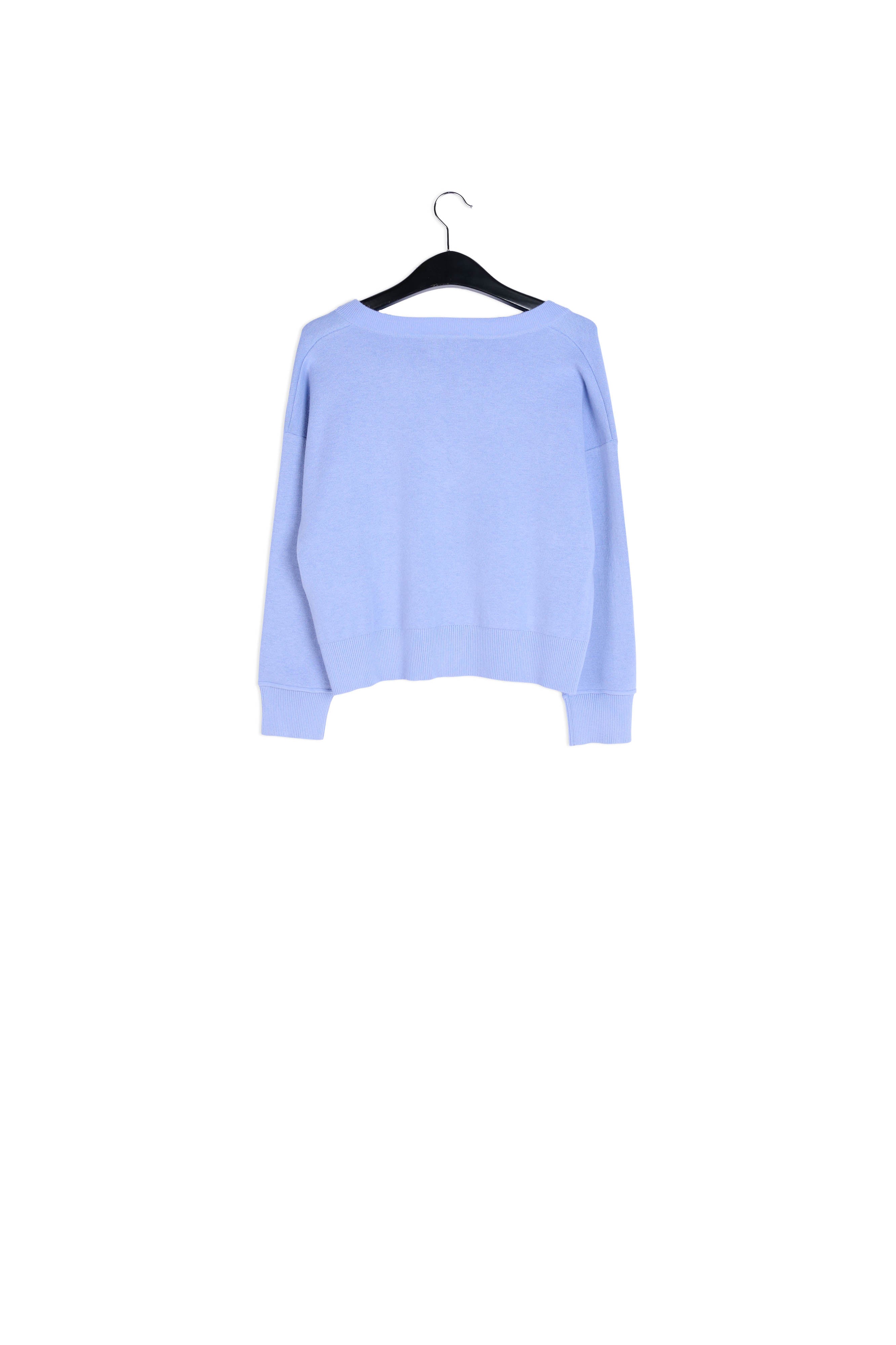 Light blue boxy V-neck sweater RE—SSENTIEL | Essentiel second hand