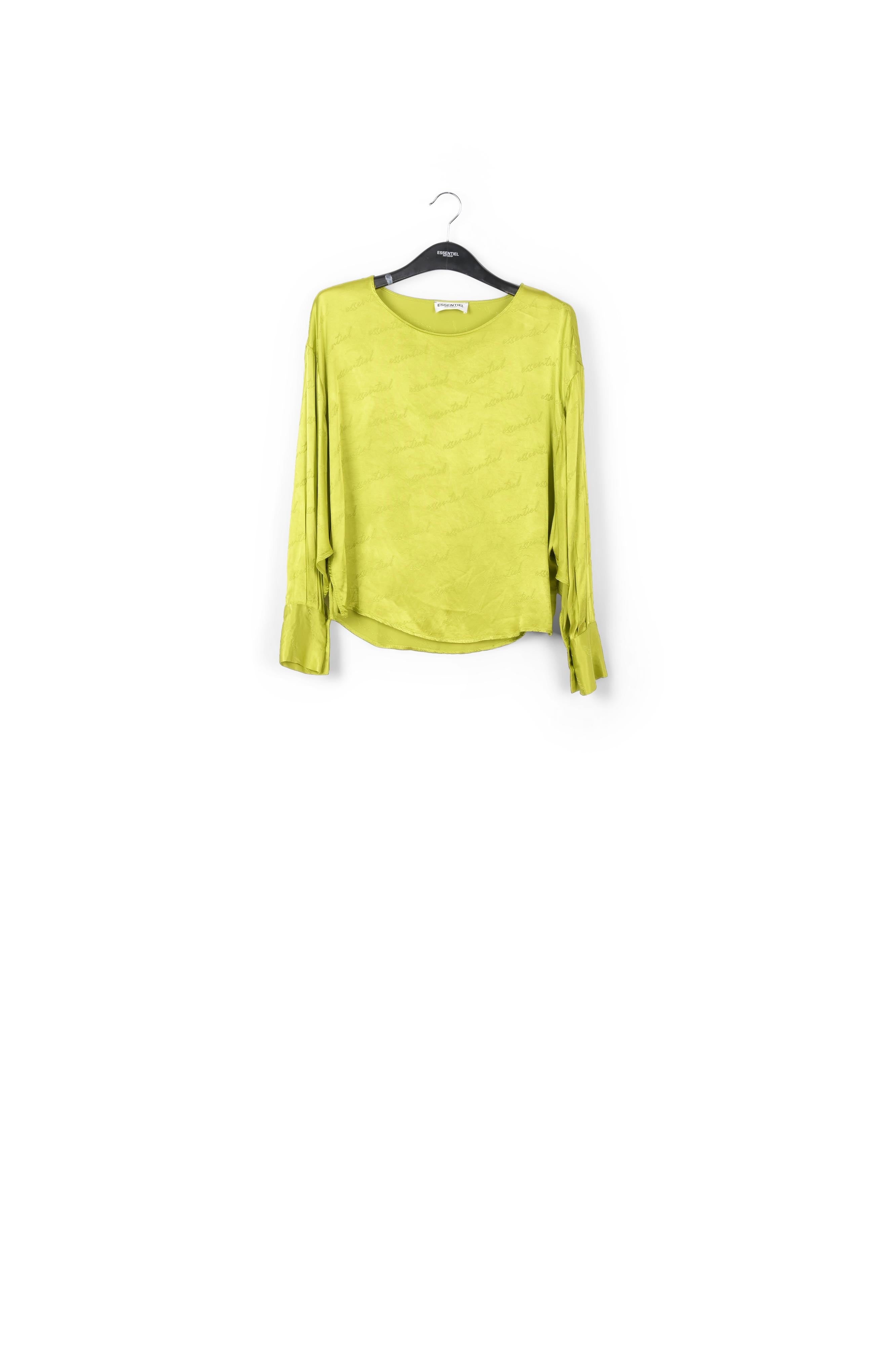 Top ample en jacquard de satin vert citron RE—SSENTIEL | Essentiel second hand