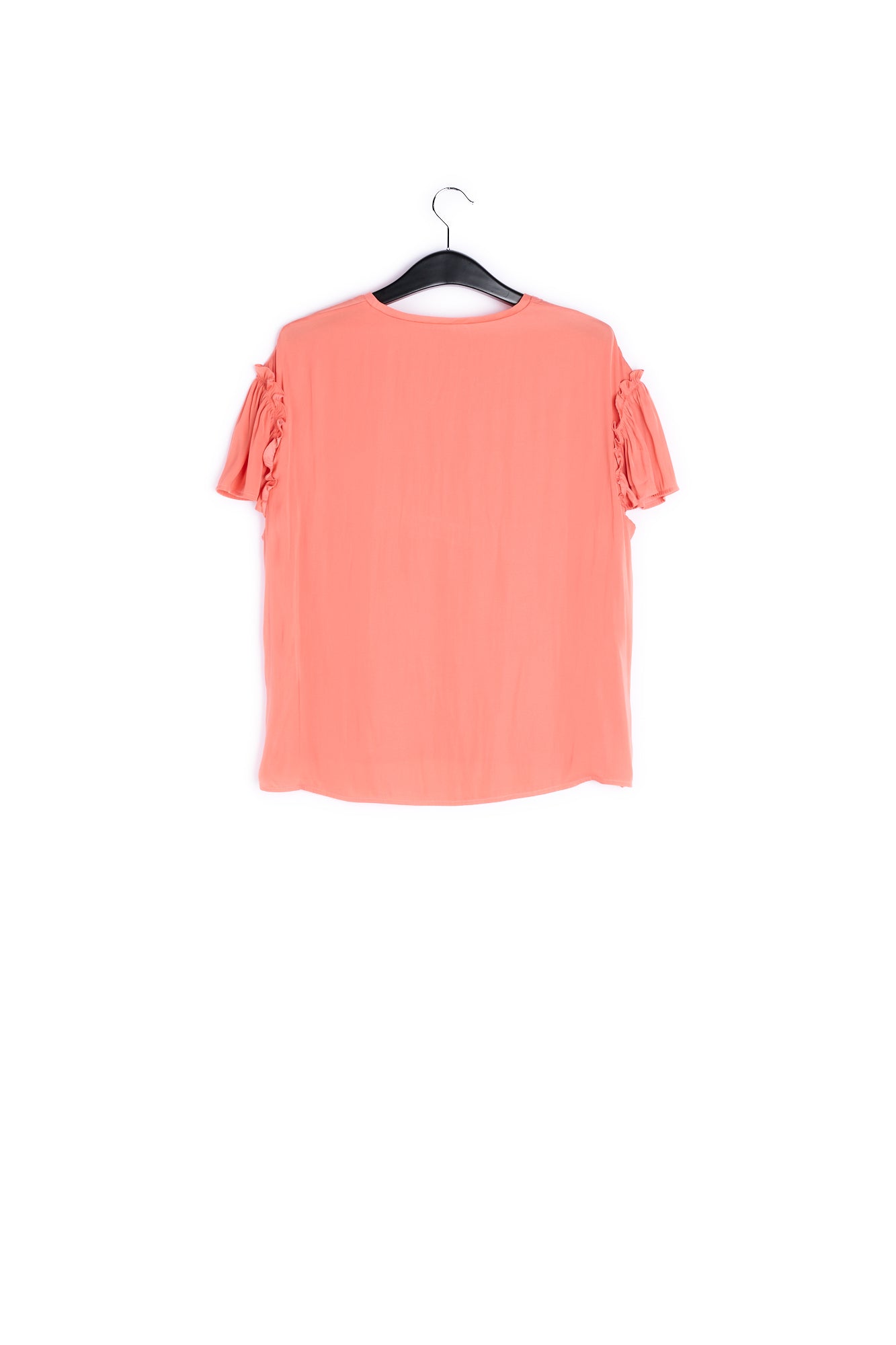 Light orange ruffled short-sleeve top RE—SSENTIEL | Essentiel second hand