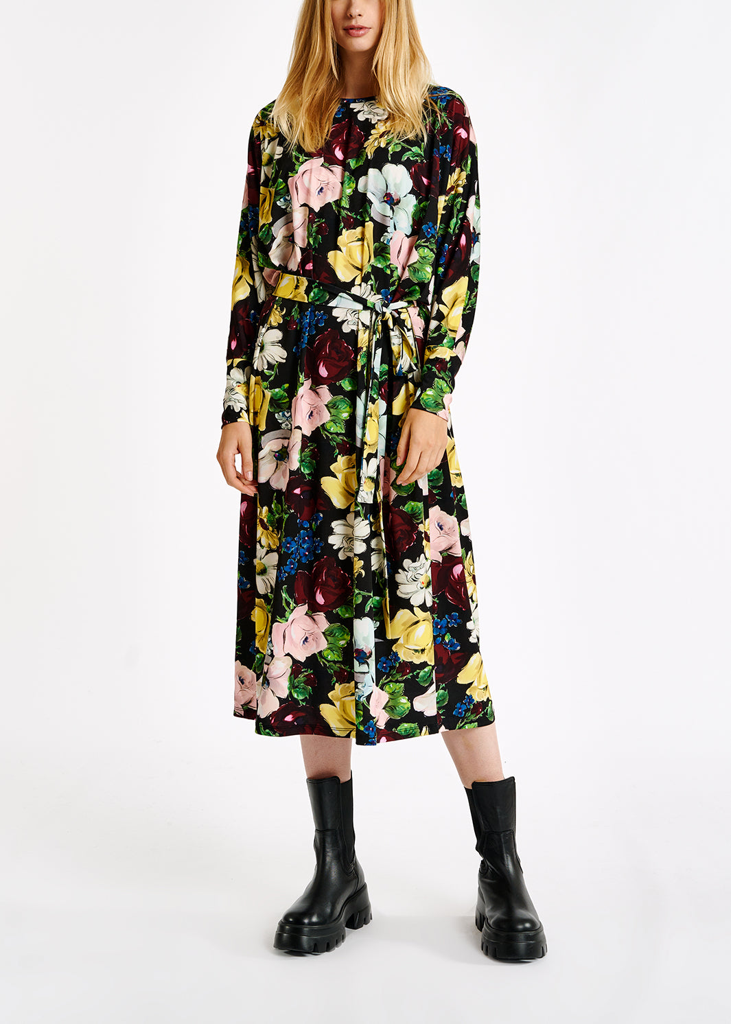 Floral print midi-length dress RE—SSENTIEL | Essentiel second hand