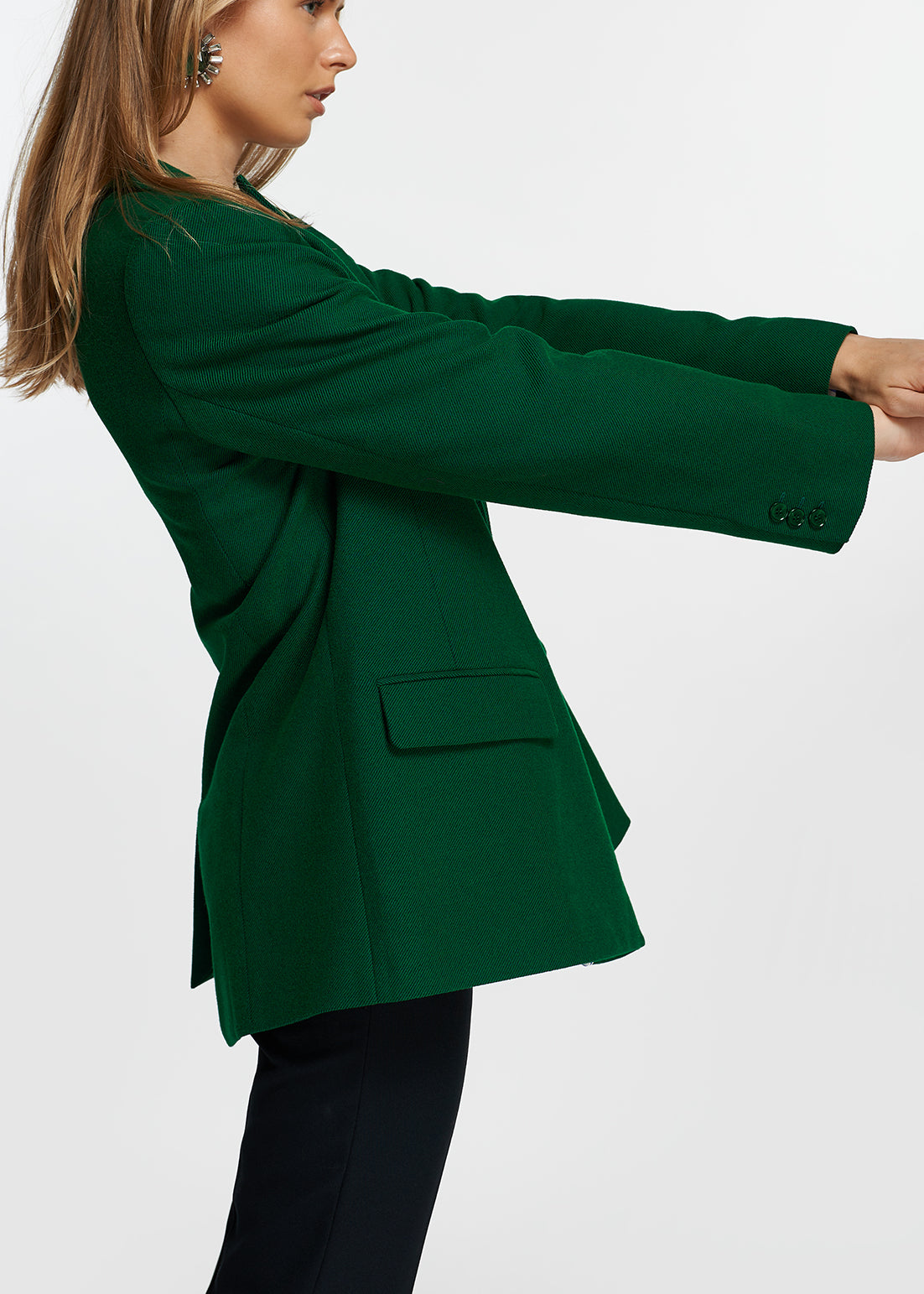 Dark green single-breasted blazer RE—SSENTIEL | Essentiel second hand
