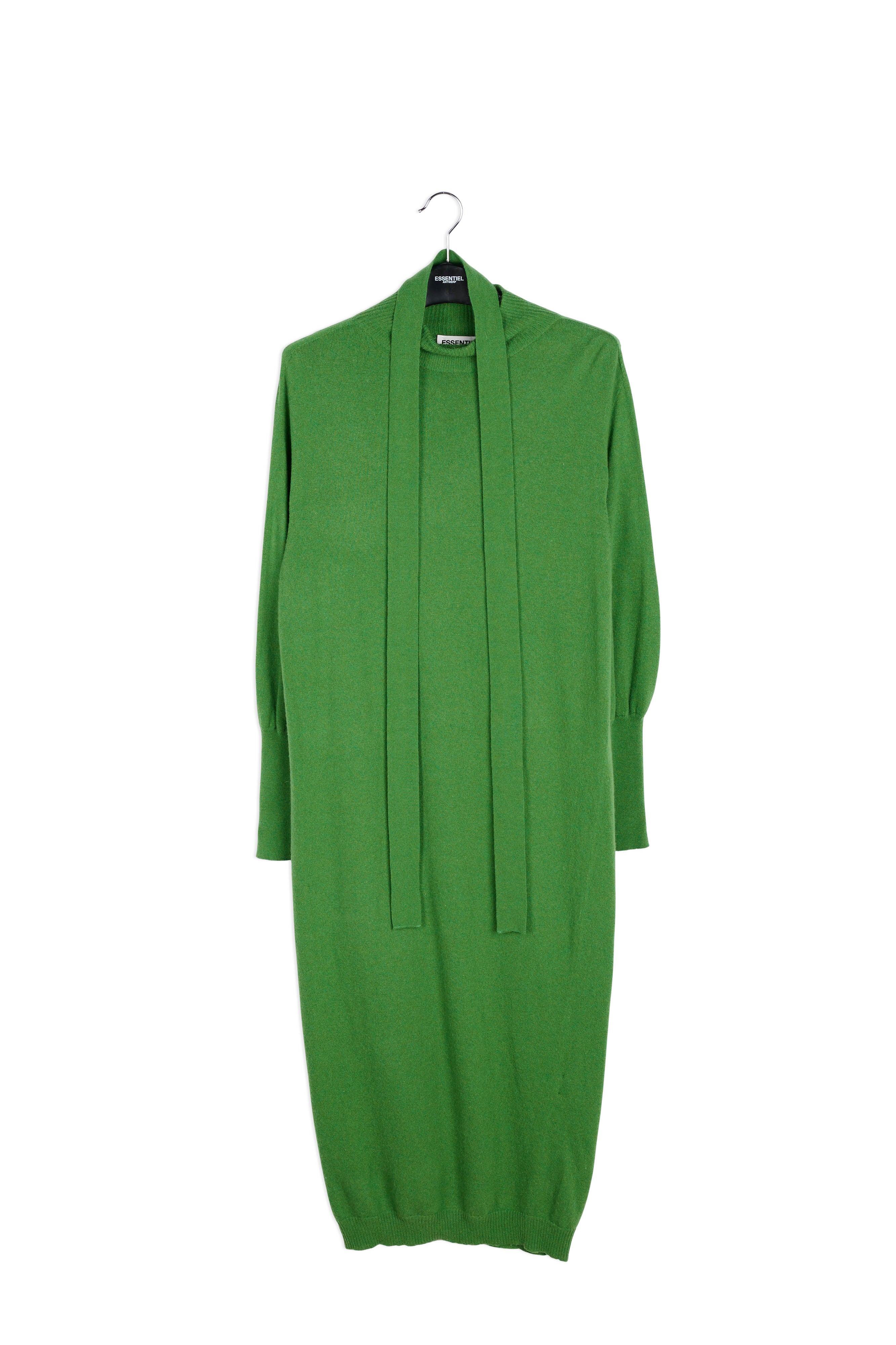 Green midi-length merino wool blend knit dress RE—SSENTIEL | Essentiel second hand