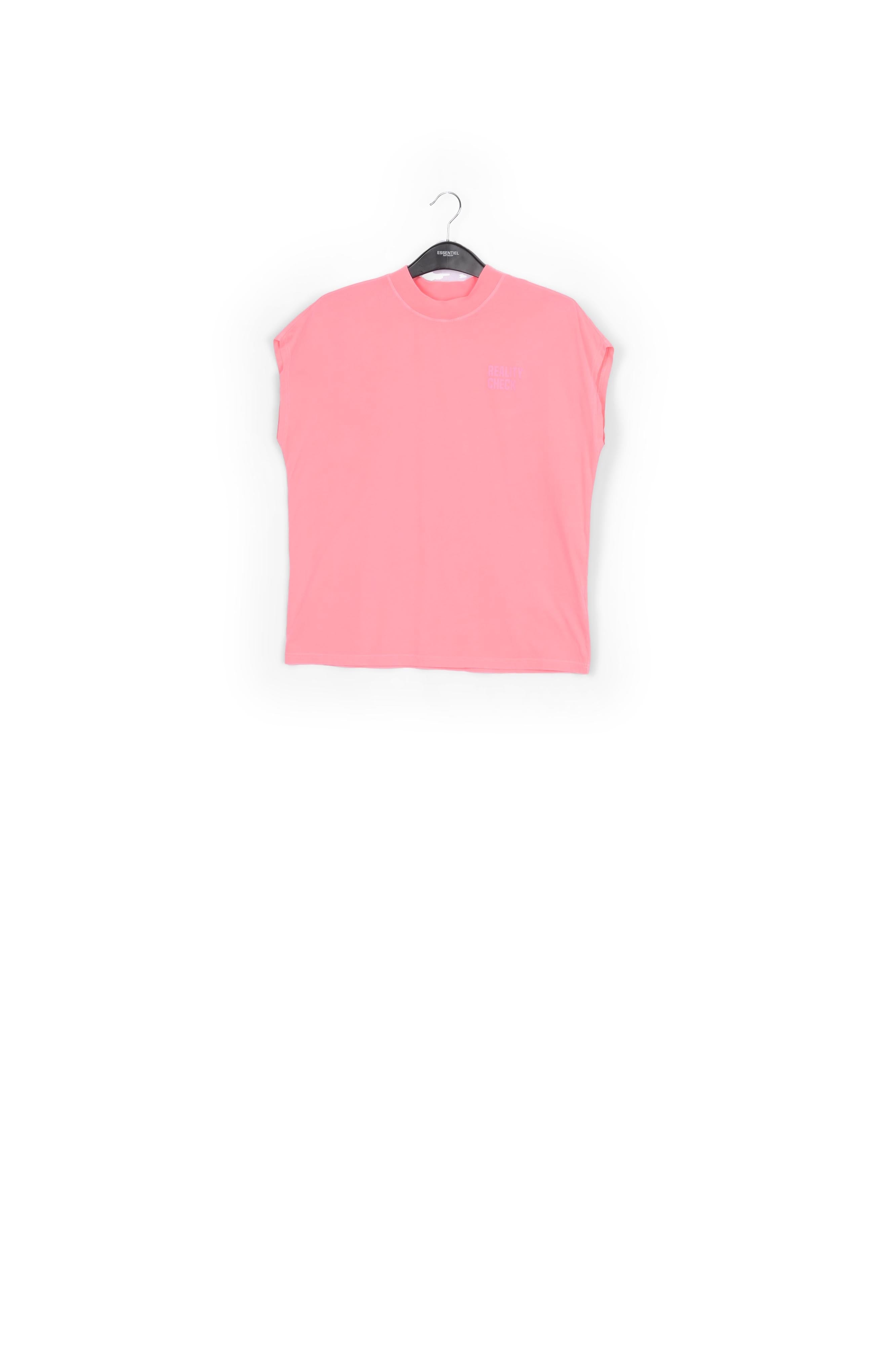Pink printed sleeveless cotton-jersey t-shirt RE—SSENTIEL | Essentiel second hand