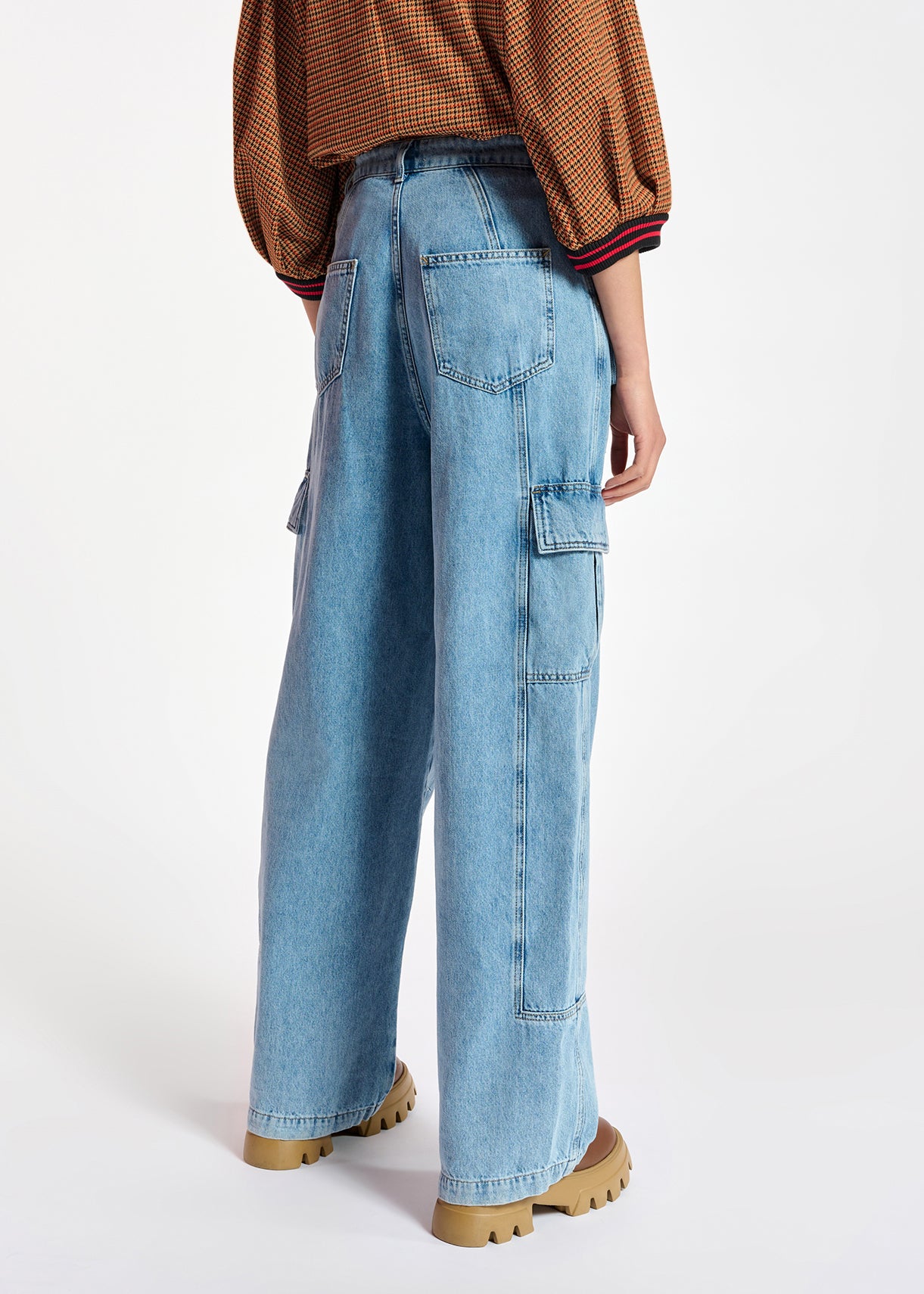 Jean treillis bleu aux jambes larges RE—SSENTIEL | Essentiel second hand