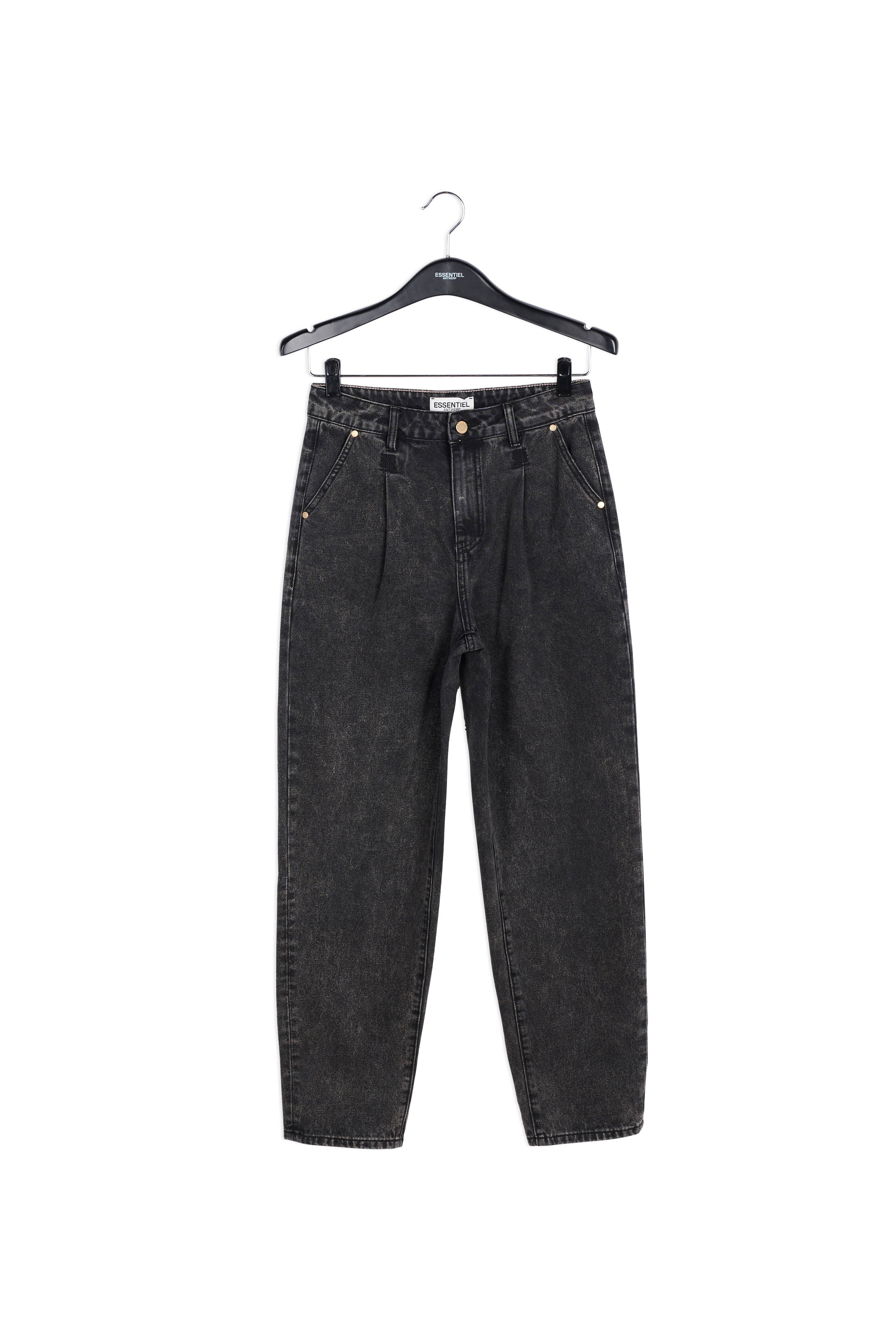 Dark grey high-rise tapered jeans RE—SSENTIEL | Essentiel second hand