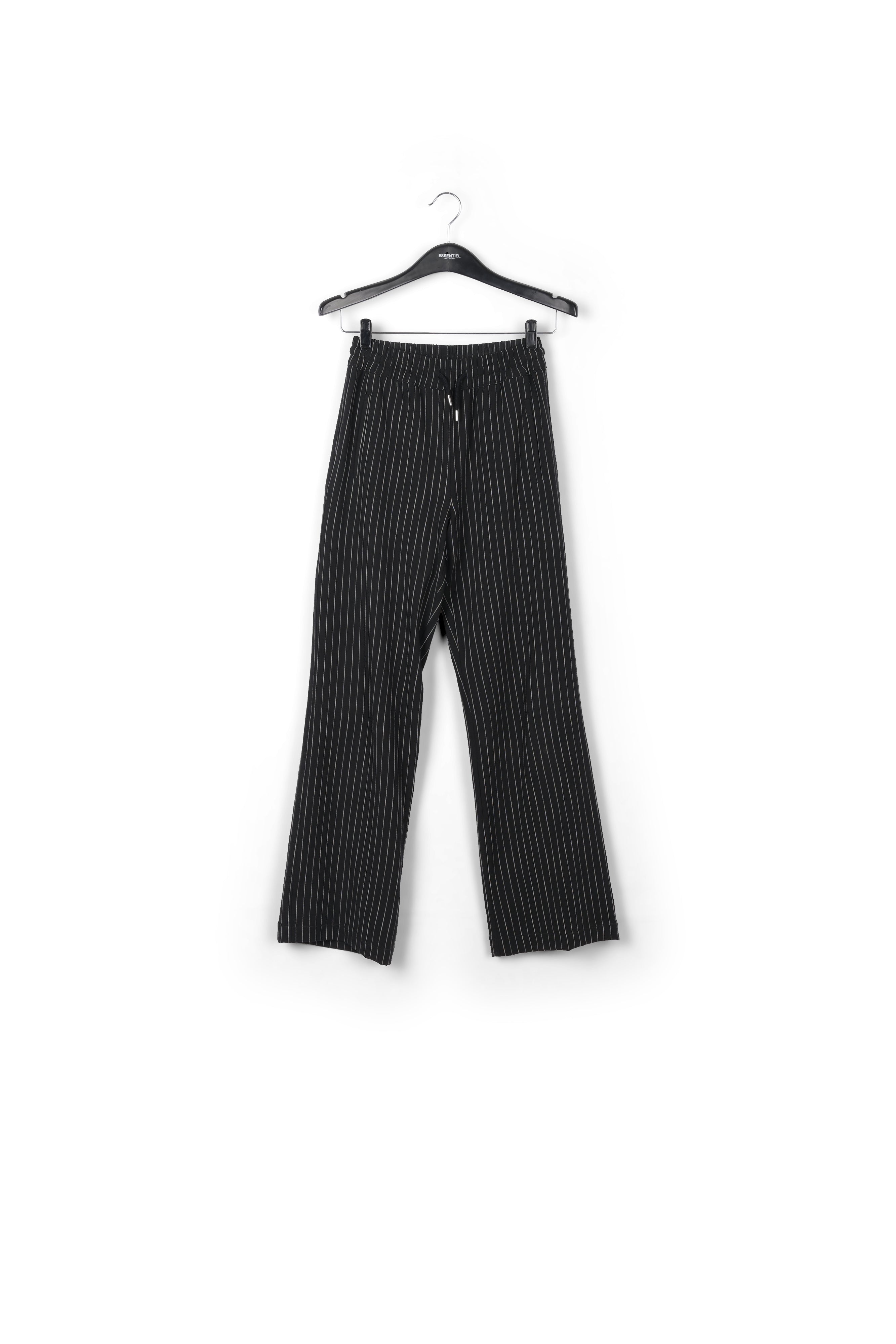 Black pinstripe wide-leg pants RE—SSENTIEL | Essentiel second hand
