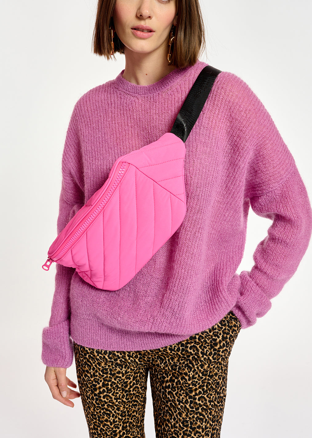 Dark lilac oversized mohair-blend knit sweater RE—SSENTIEL | Essentiel second hand