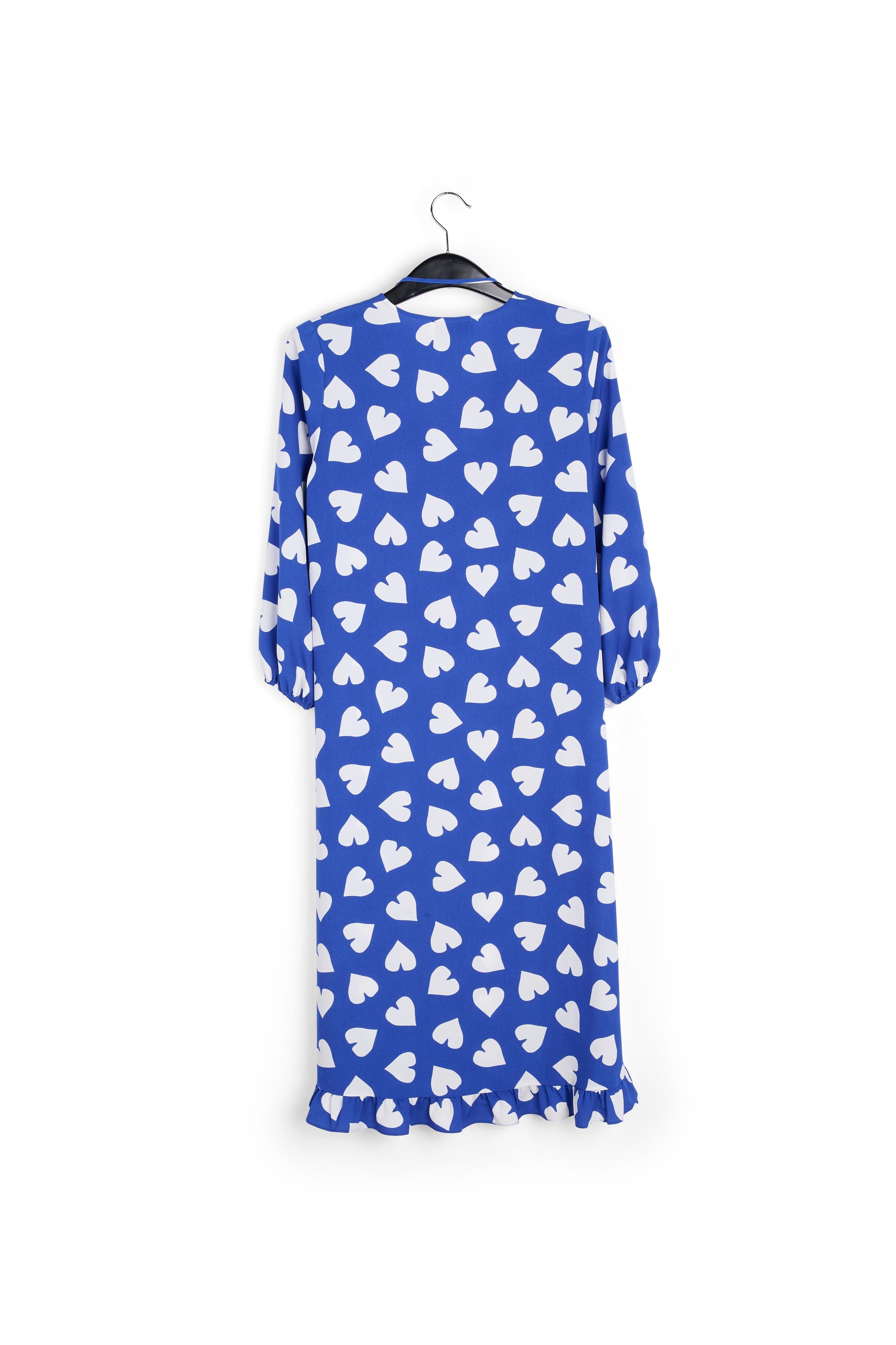 Blue and white heart print a-line dress RE—SSENTIEL | Essentiel second hand